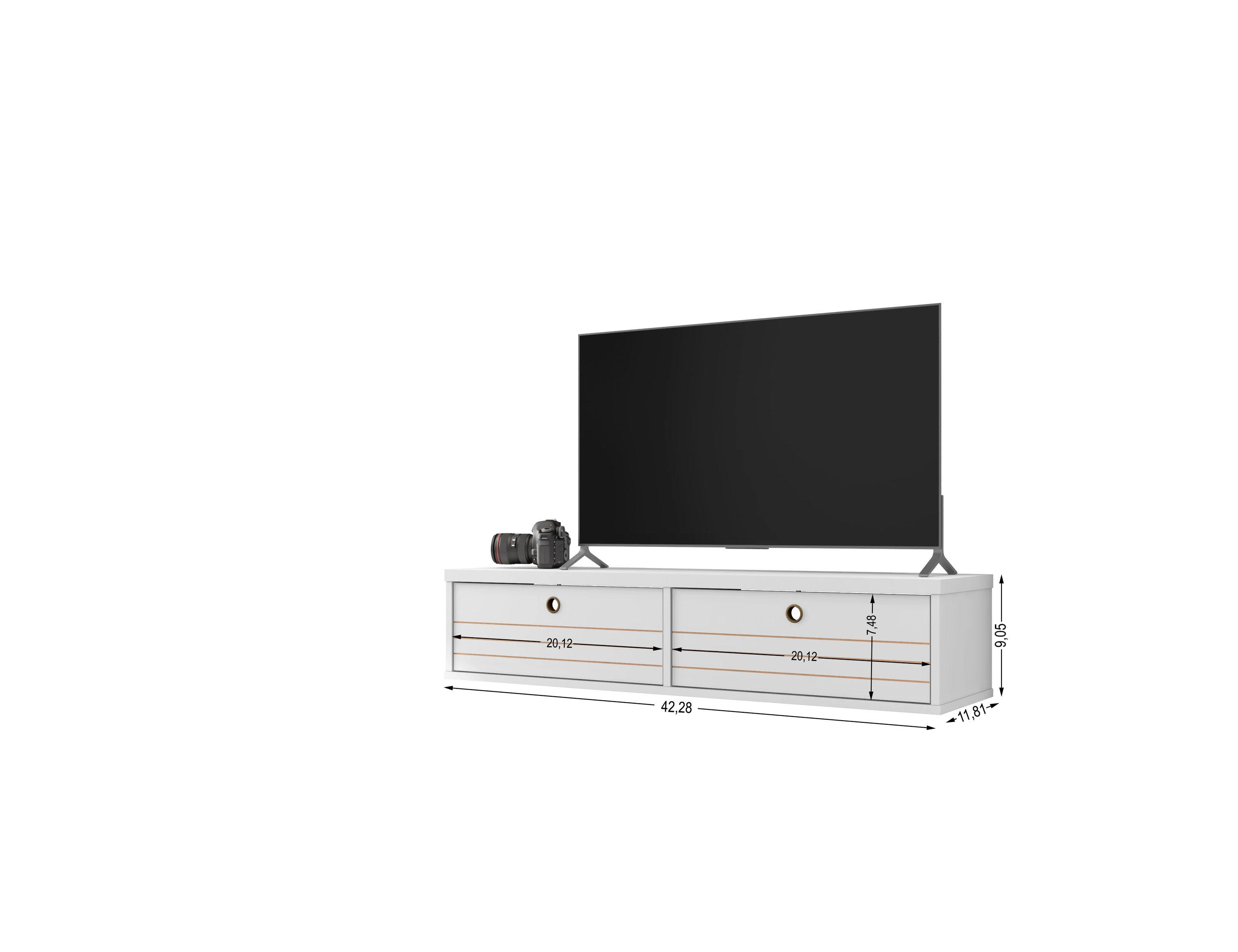 42.28" Liberty Floating Office Desk White - Manhattan Comfort