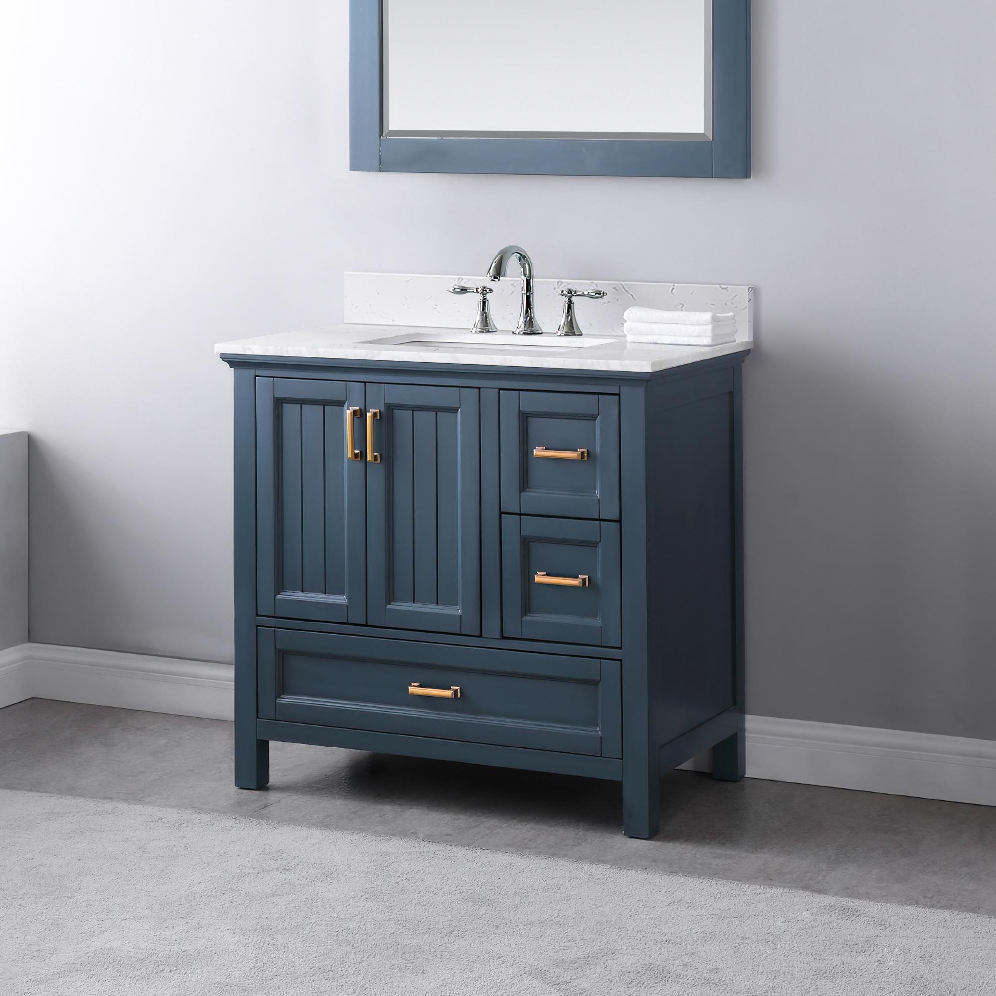 Isla 30" Marble Countertop Single Vanity w/o Mirror - Classic Blue