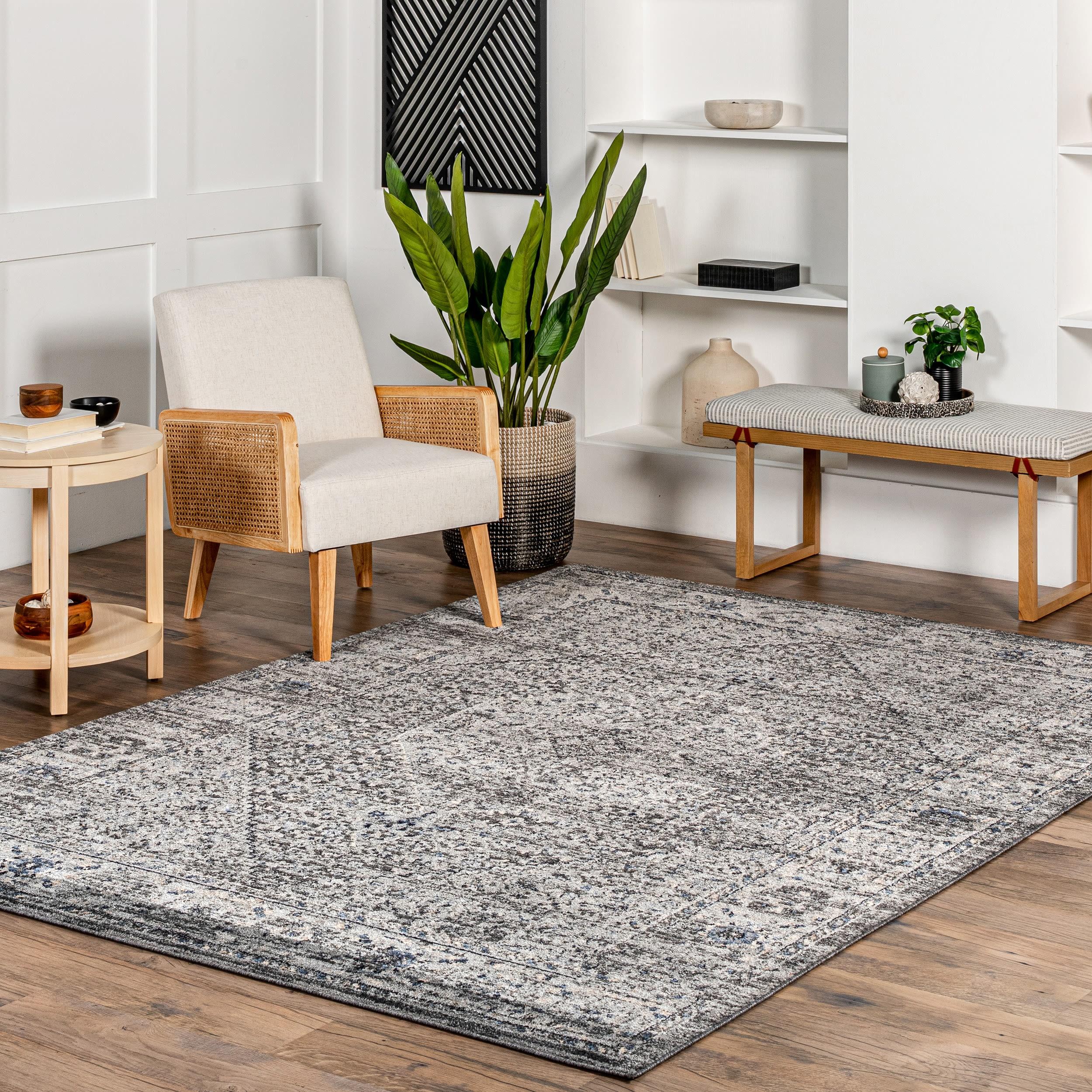 Nuloom Doris Geometric 9x12 Indoor Area Rug for Living Room Bedroom Dining Room Kitchen, Grey/Ivory