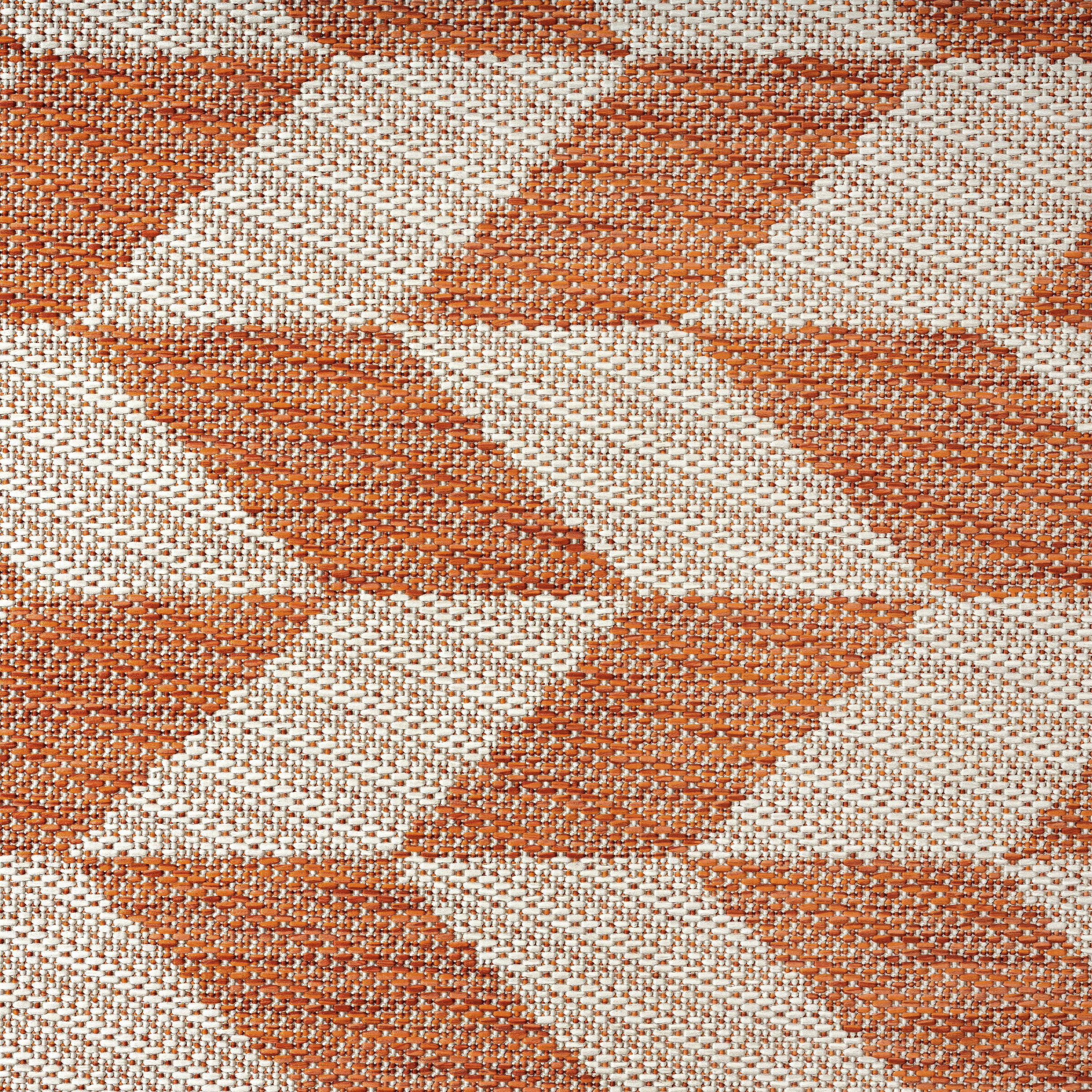 NICOLE MILLER NEW YORK Patio Country Calla Herringbone Indoor/Outdoor Area Rug, Orange/Ivory