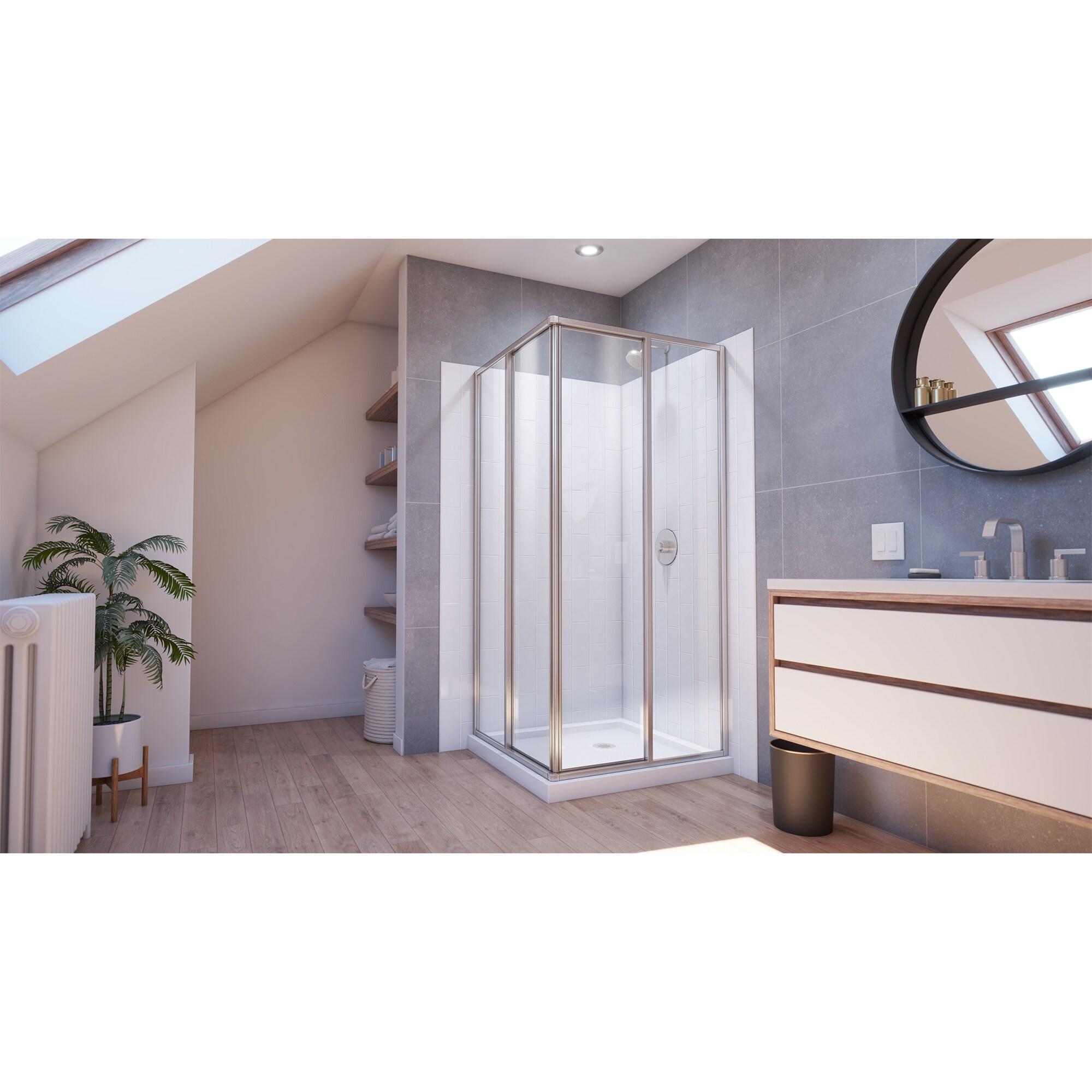 Cornerview 36 X 36 X 78 Framed Rectangle Sliding Shower Kit