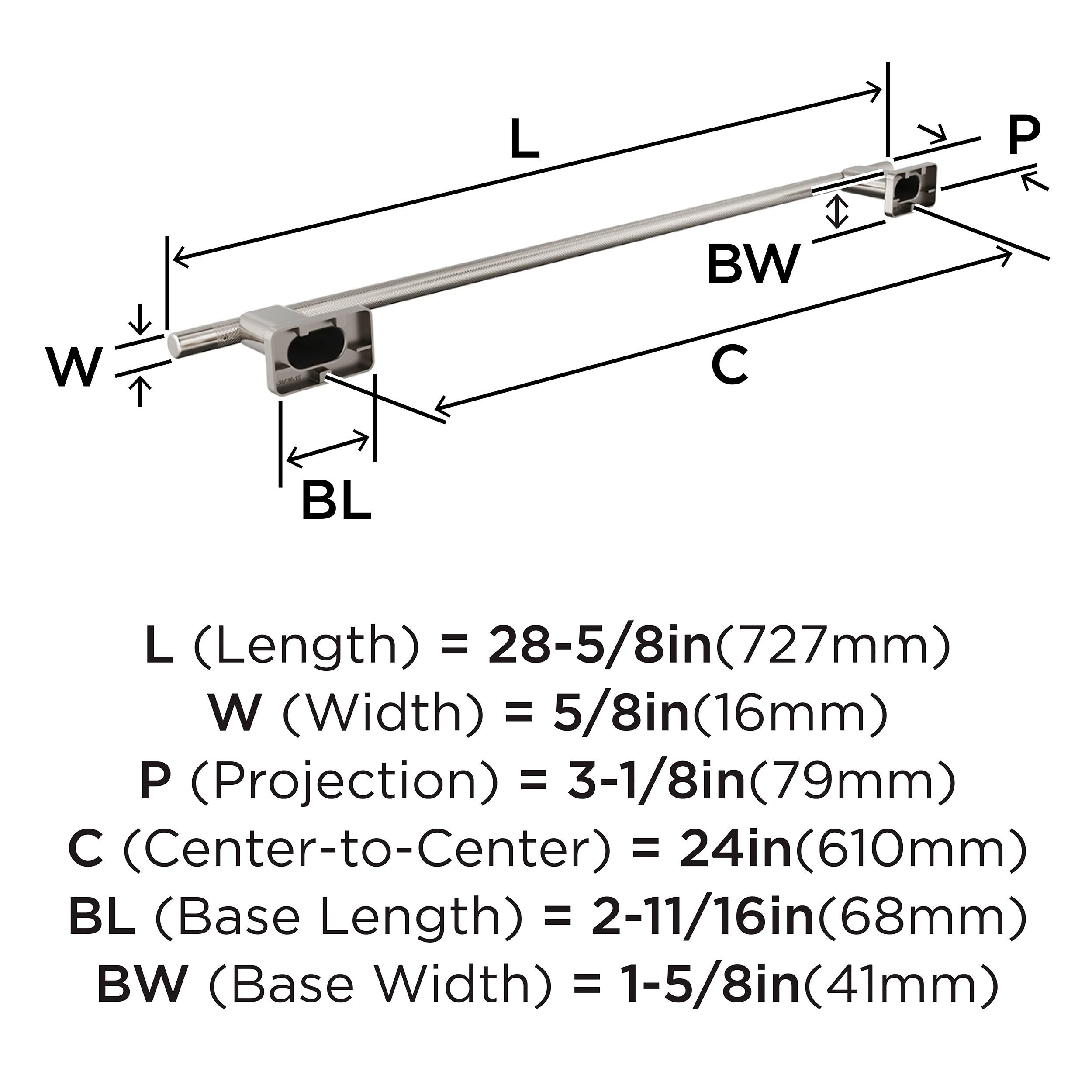 Amerock Bronx Brushed Nickel 24 inch (610mm) Towel Bar