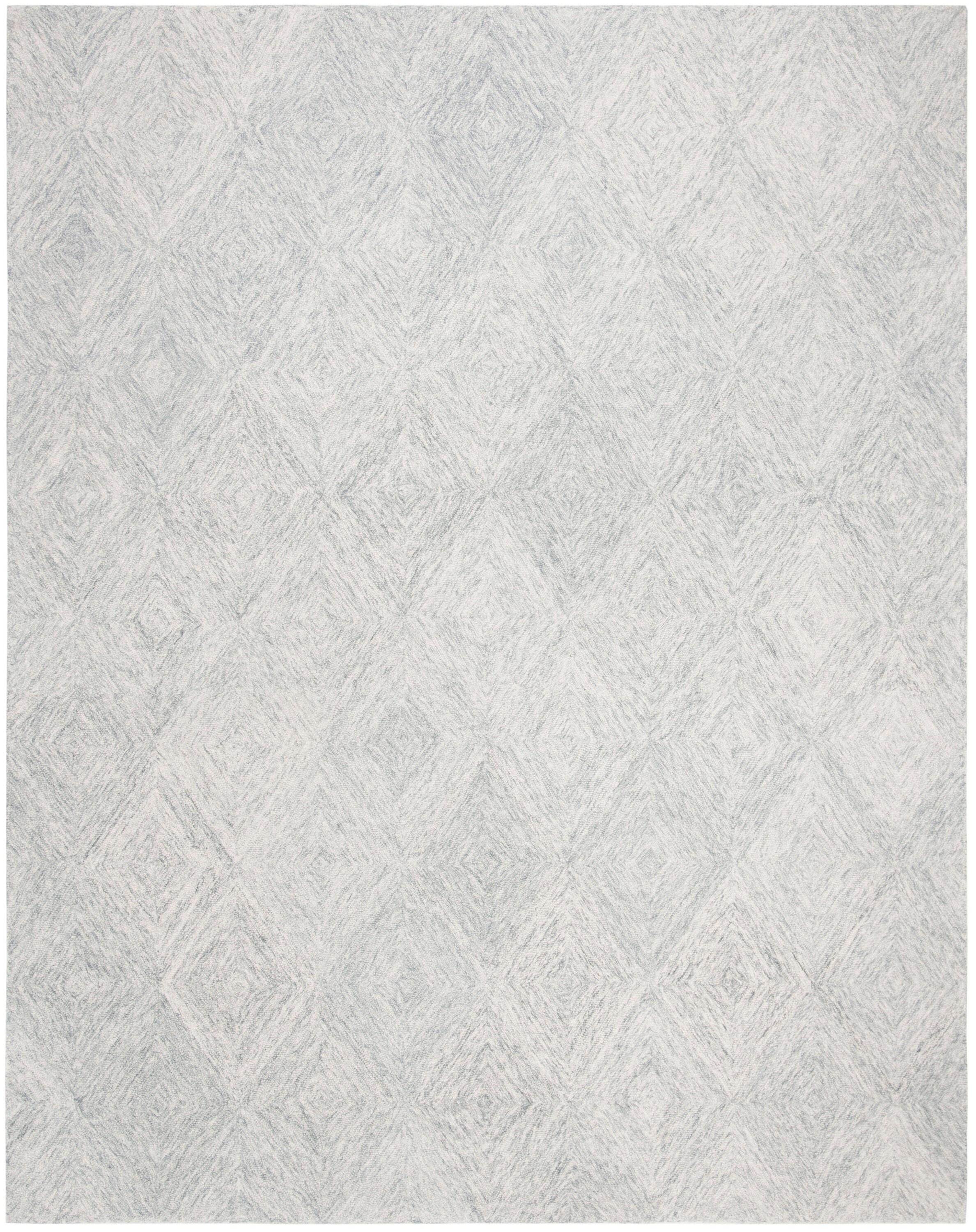 SAFAVIEH Abstract Summer Geometric Wool Area Rug, Silver, 9' x 12'