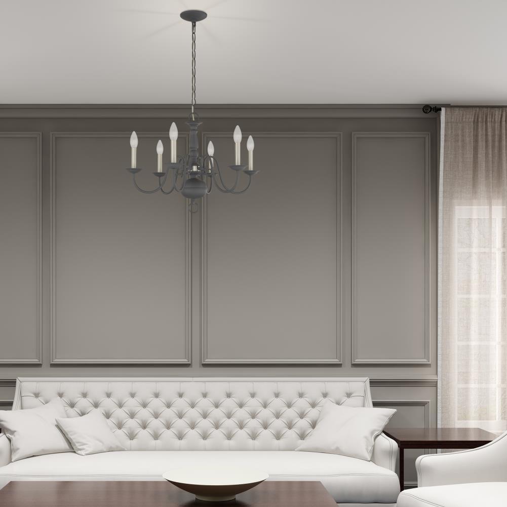 Livex Lighting Williamsburgh 6 - Light Chandelier in  Scandinavian Gray