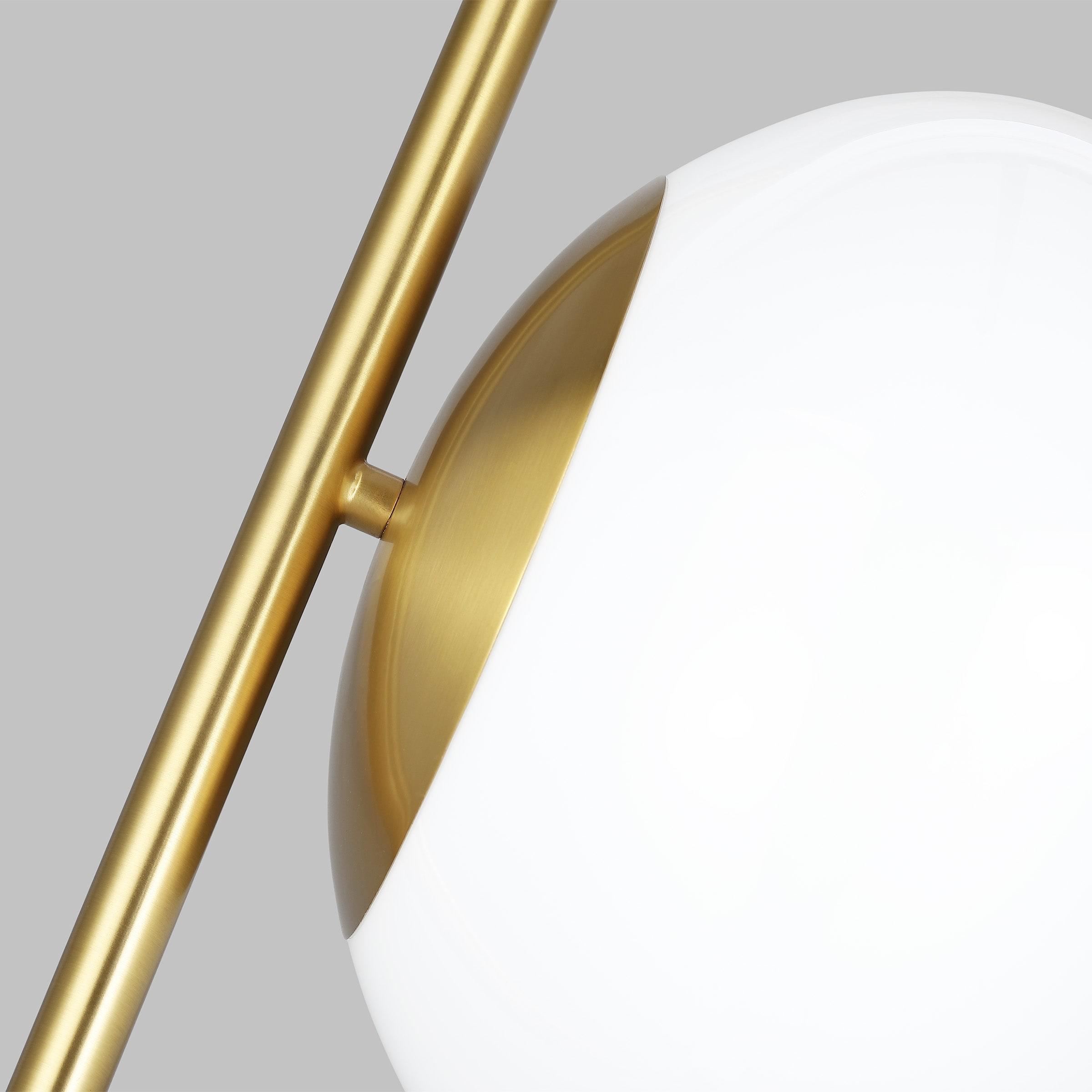 Burnished Brass Floor Lamp with Milk White Glass Shade