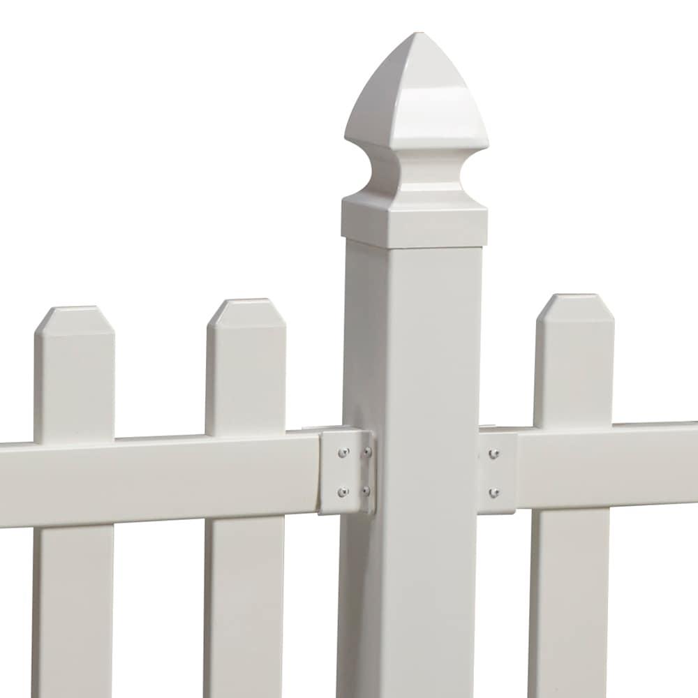 White Vinyl Fence Bracket Kit for Outdoor Panels (2-Pack)