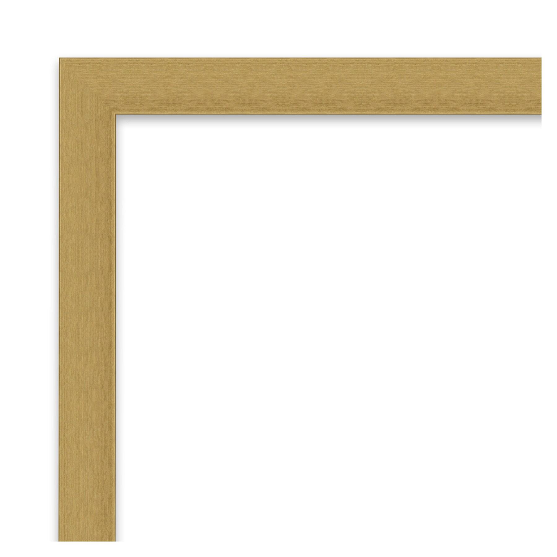Amanti Art Grace Brushed Gold Narrow Framed Wall Mirror - 18 x 22 in