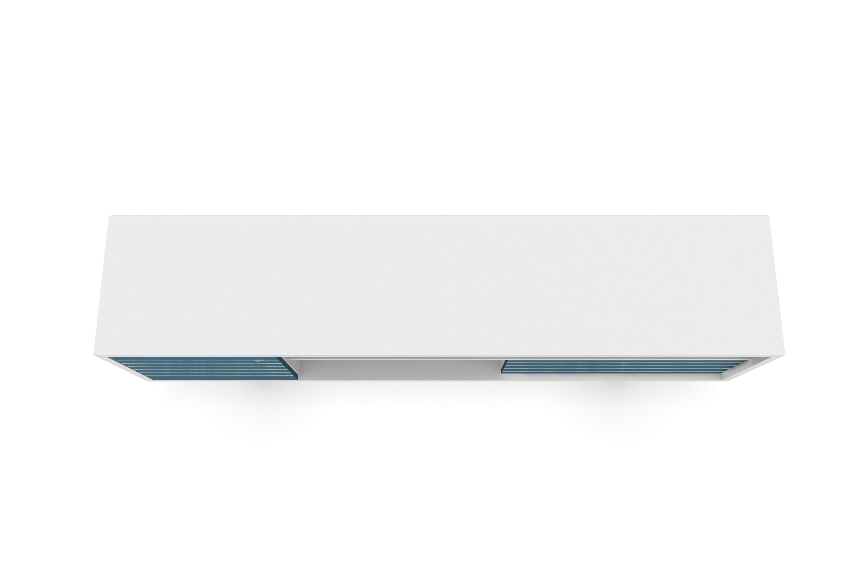 Liberty 3 Shelf and 1 Drawer TV Stand for TVs up to 65" White/Aqua Blue - Manhattan Comfort