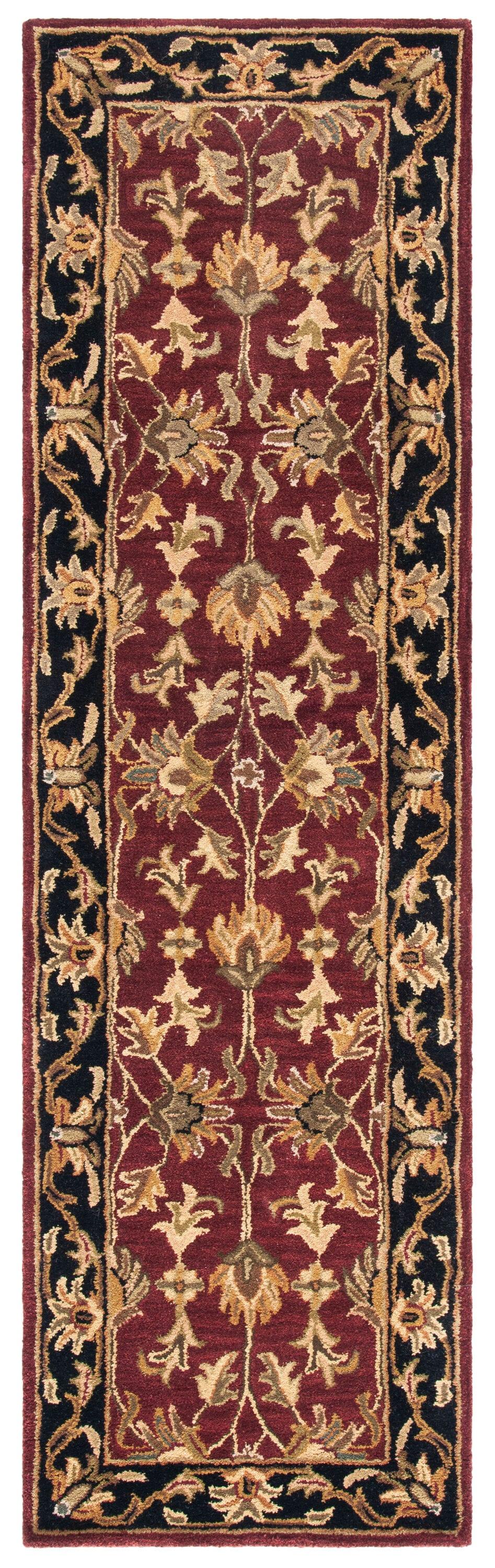 Heritage HG628 Hand Tufted Runner Rug - Red/Black - 2'3"x12' - Safavieh.
