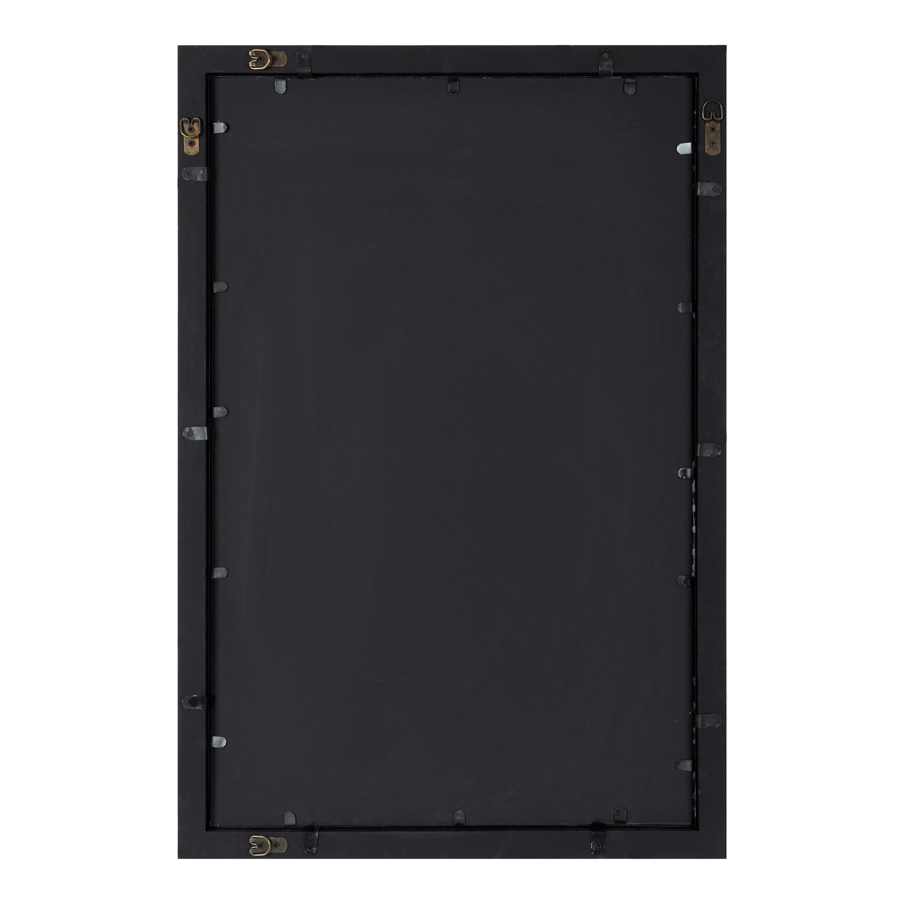 24" x 36" Audubon Rectangle Wall Mirror Black - Kate & Laurel: Modern Farmhouse Style, Iron Detail