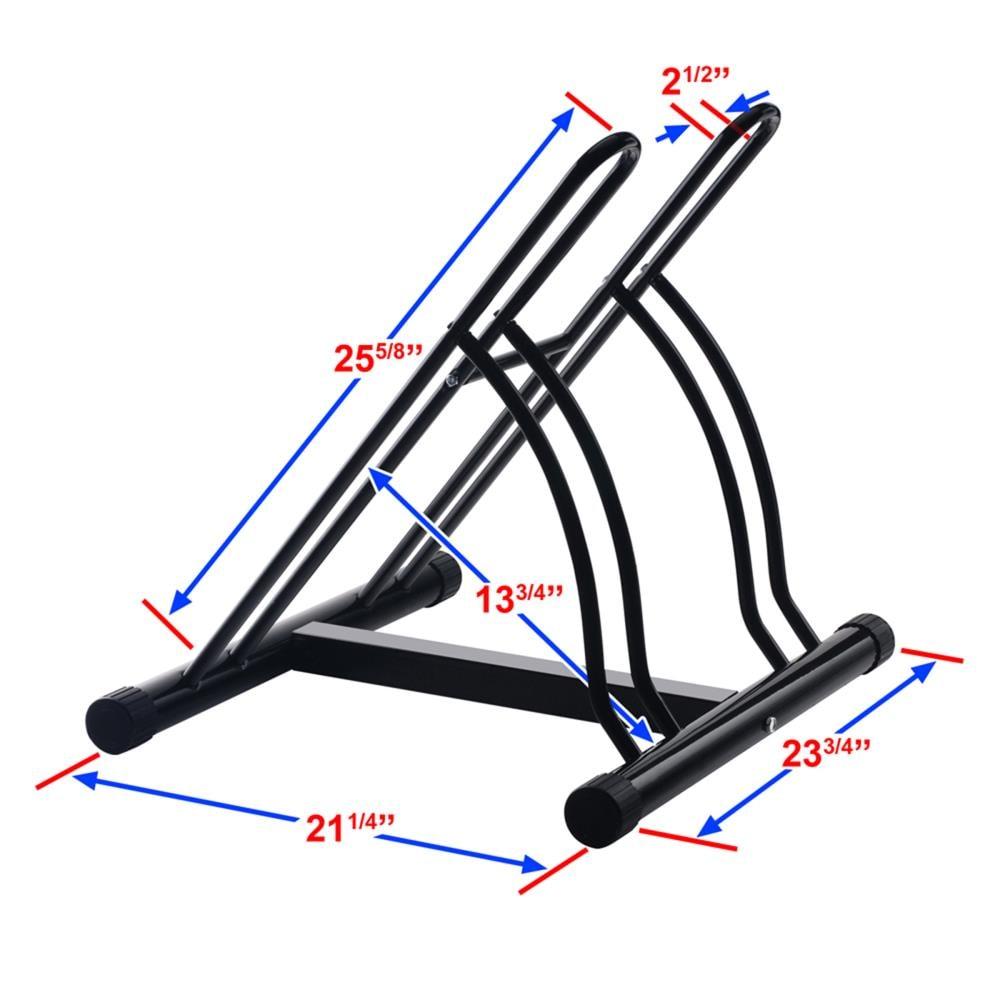 Black Steel Freestanding Dual Bike Stand for Two Bikes