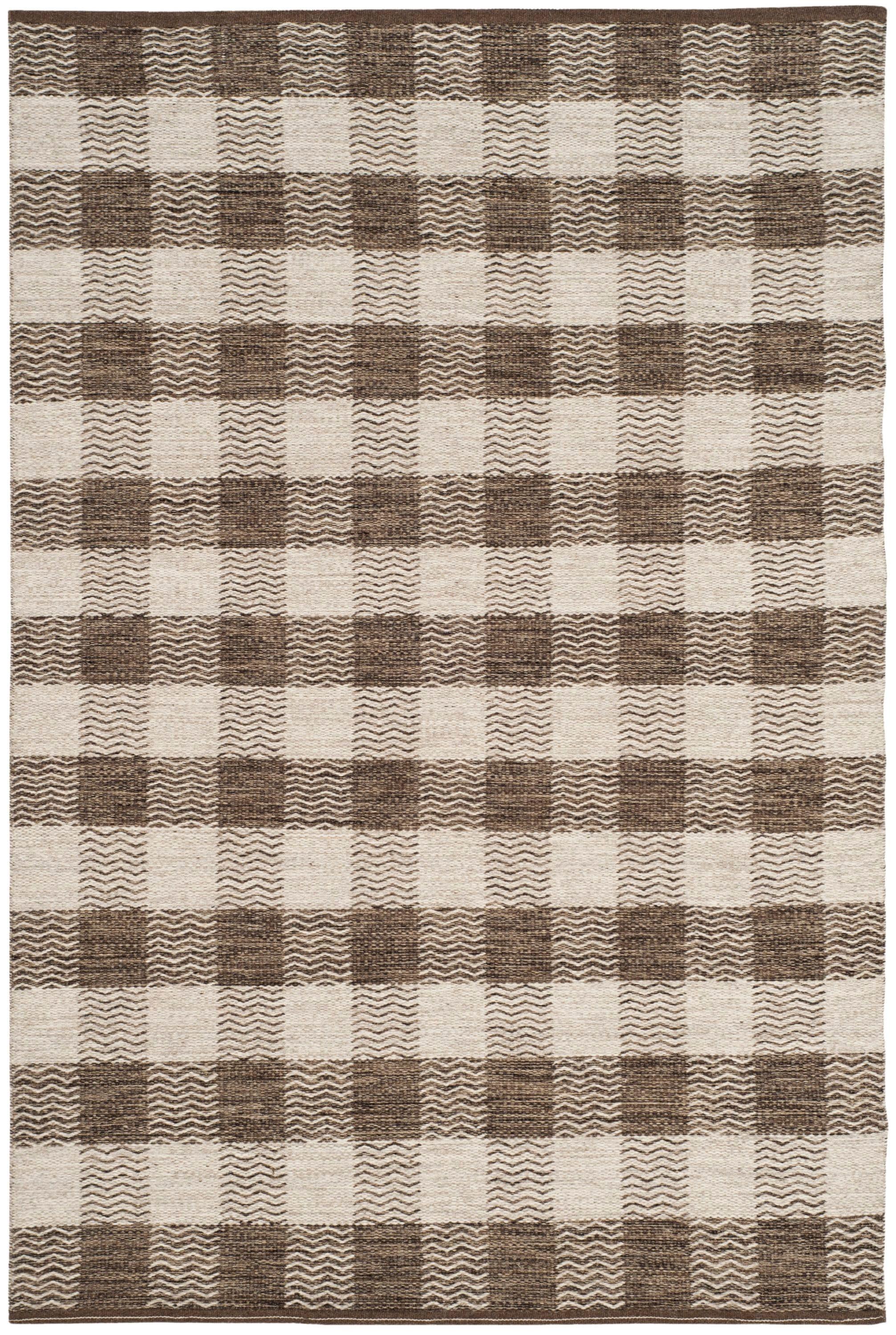 Kilim KLM351 Hand Woven Area Rug - Light Grey/Brown - 5'x8' - Safavieh