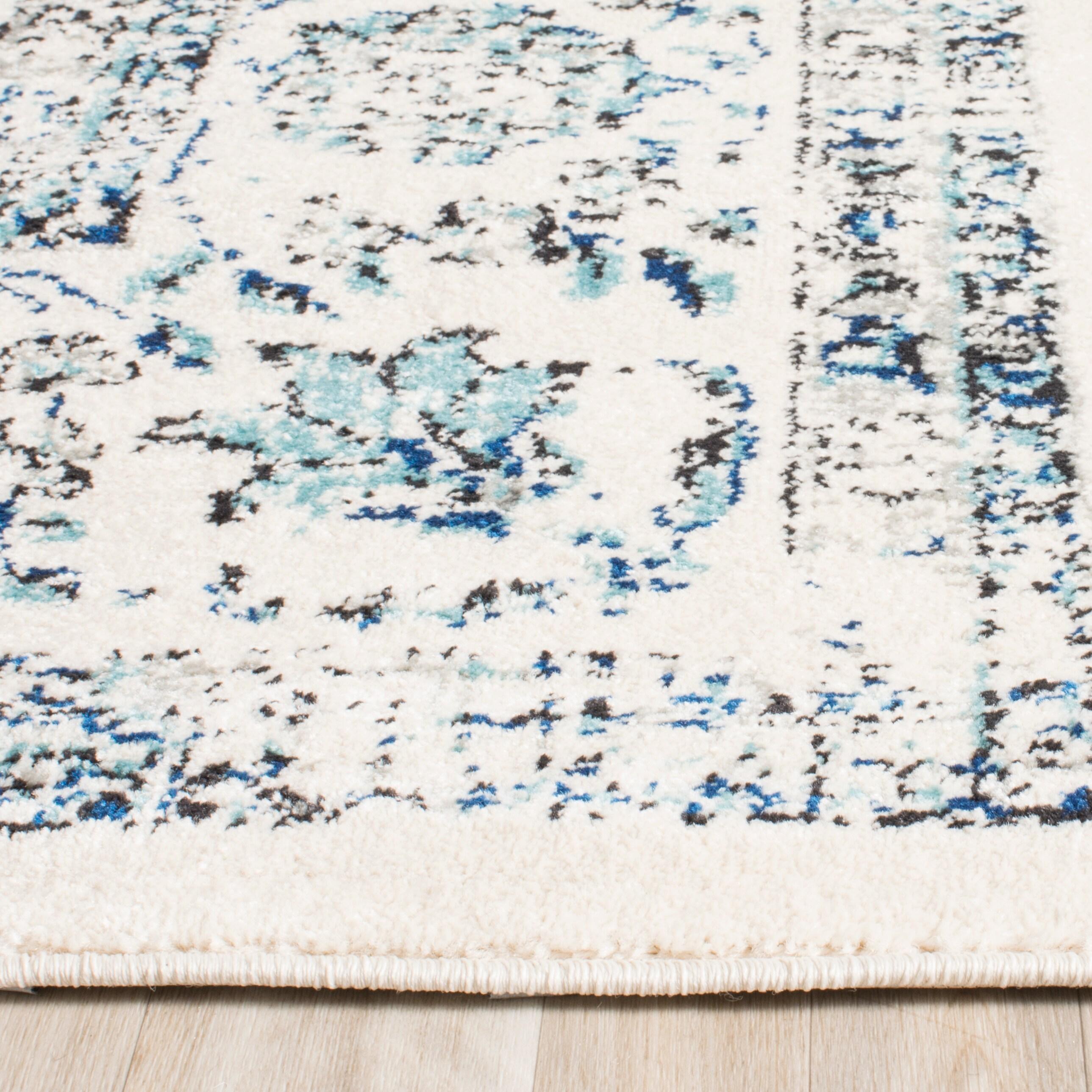 Evoke EVK220 Power Loomed Area Rug - Ivory/Grey - 6'7"x6'7" - Safavieh.