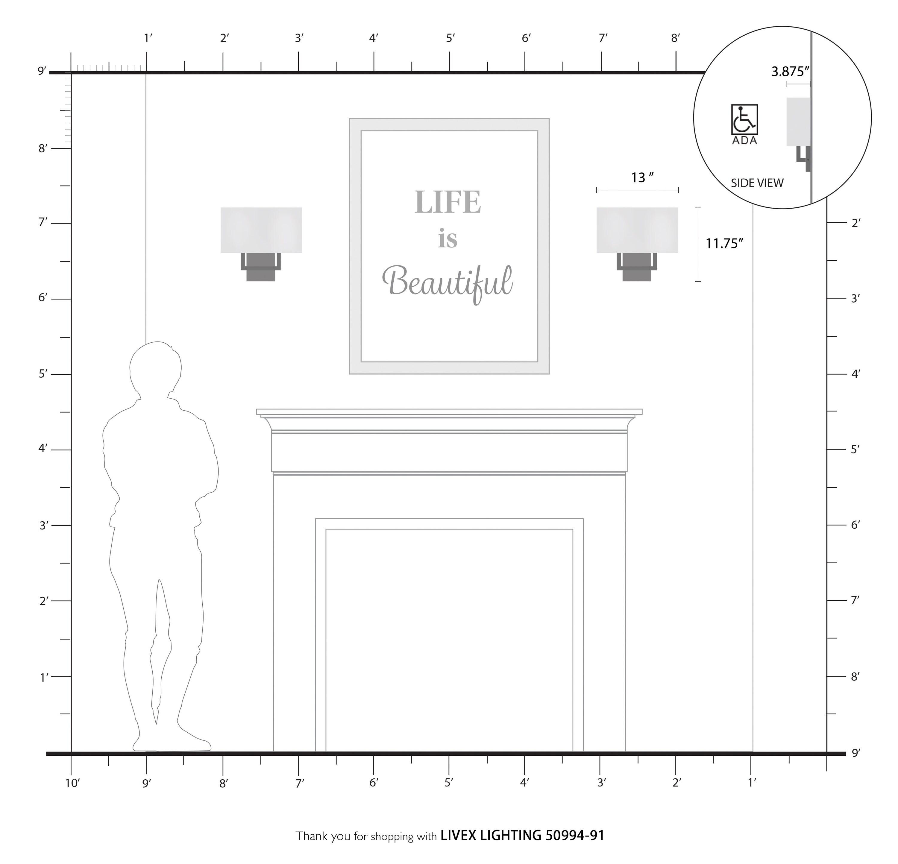 Livex Lighting Pierson 2 - Light Wall Light in  Brushed Nickel