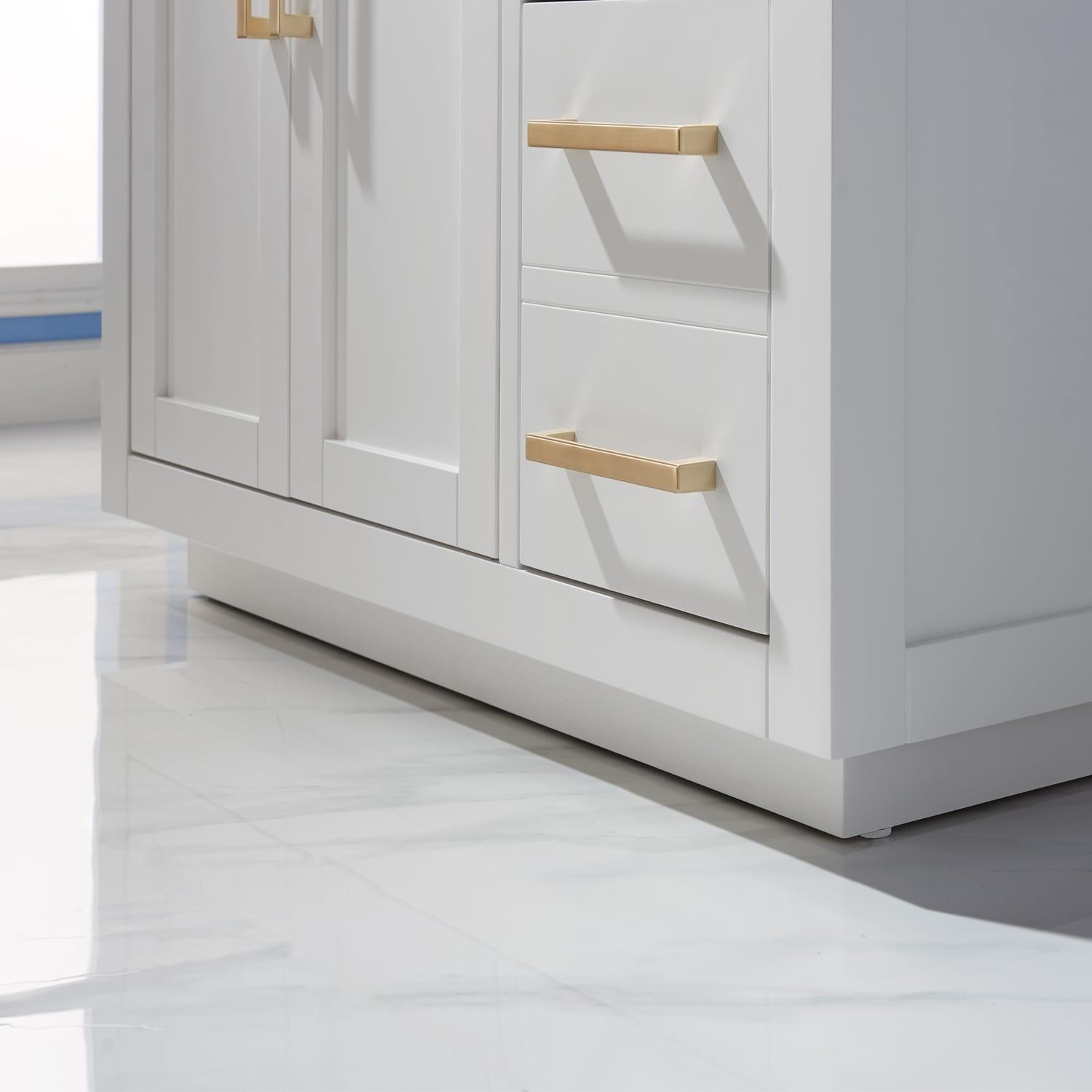 Ivy 36" Marble Countertop Single Vanity w/o Mirror White