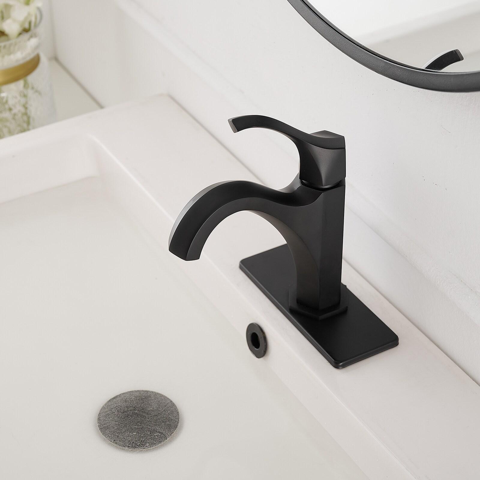 Single-Hole Single-handle Bathroom Faucet with Drain Assembly