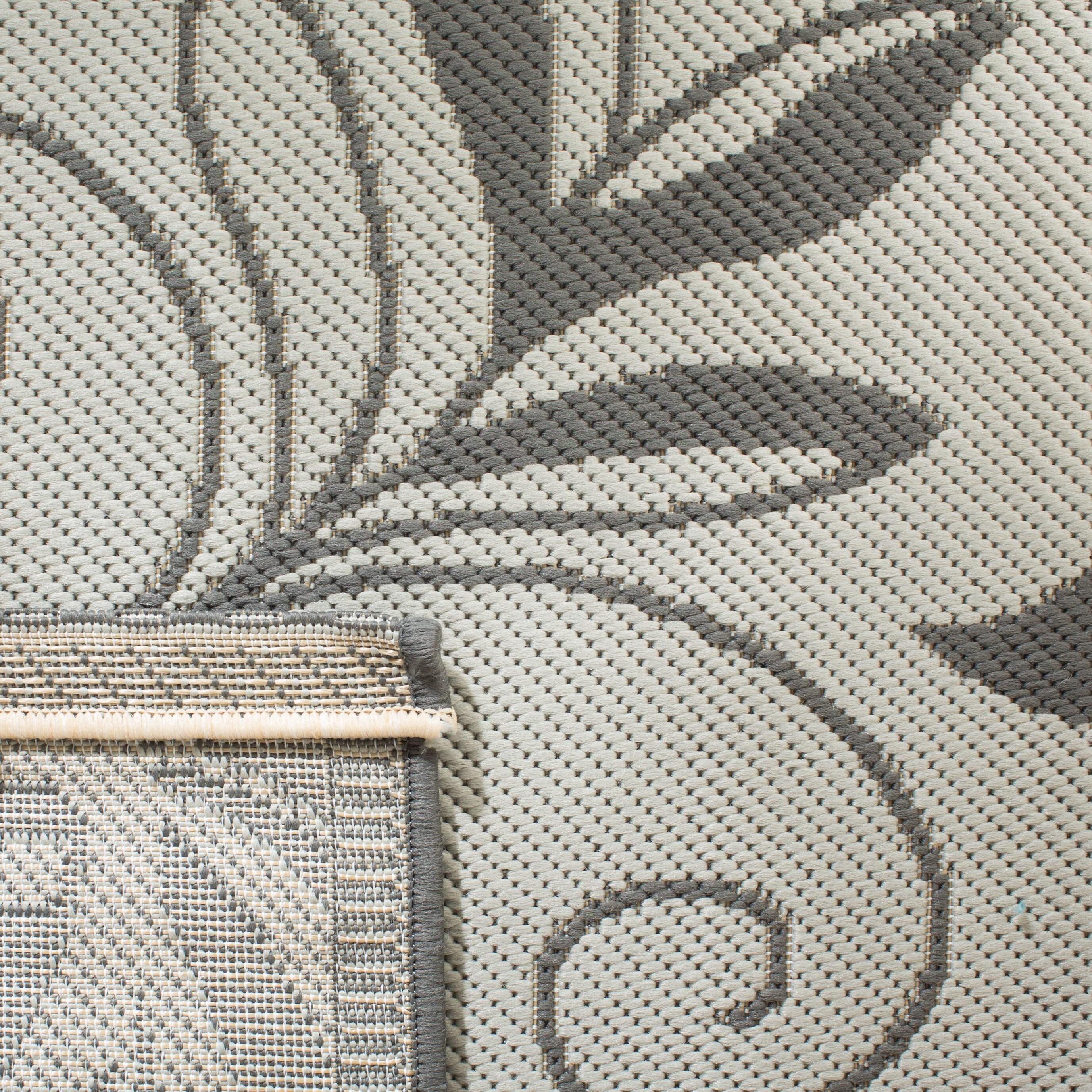 Courtyard CY6109 Power Loomed Indoor/Outdoor Runner Rug - Light Grey/Anthracite - 2'3"x10' - Safavieh.