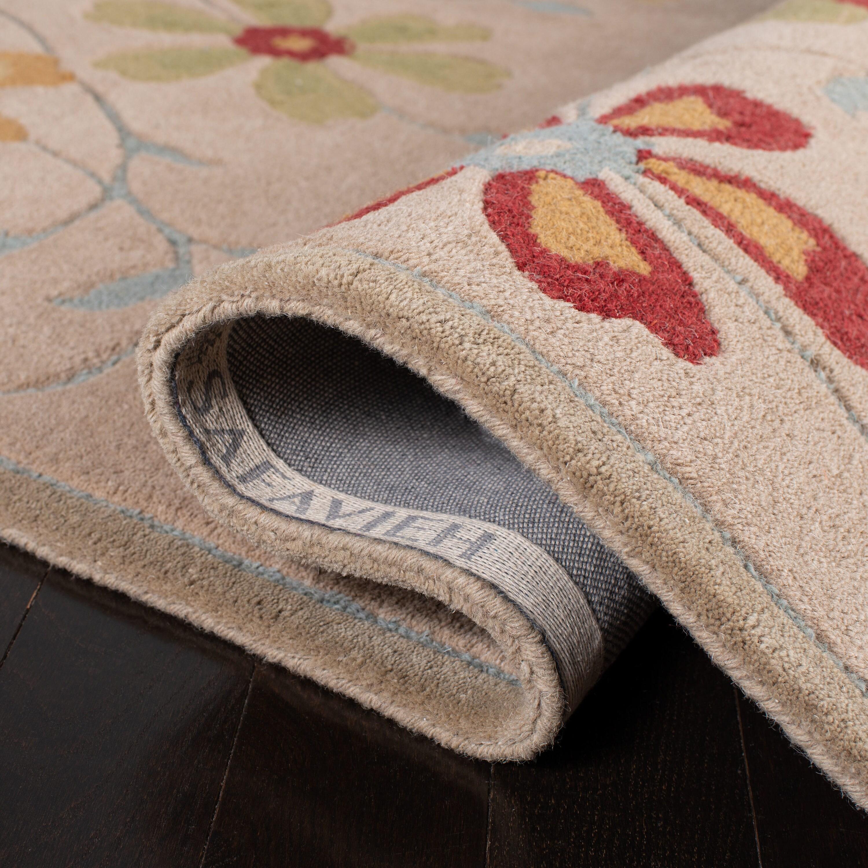 Blossom BLM784 Hand Hooked Area Rug - Beige/Multi - 5'x8' - Safavieh.