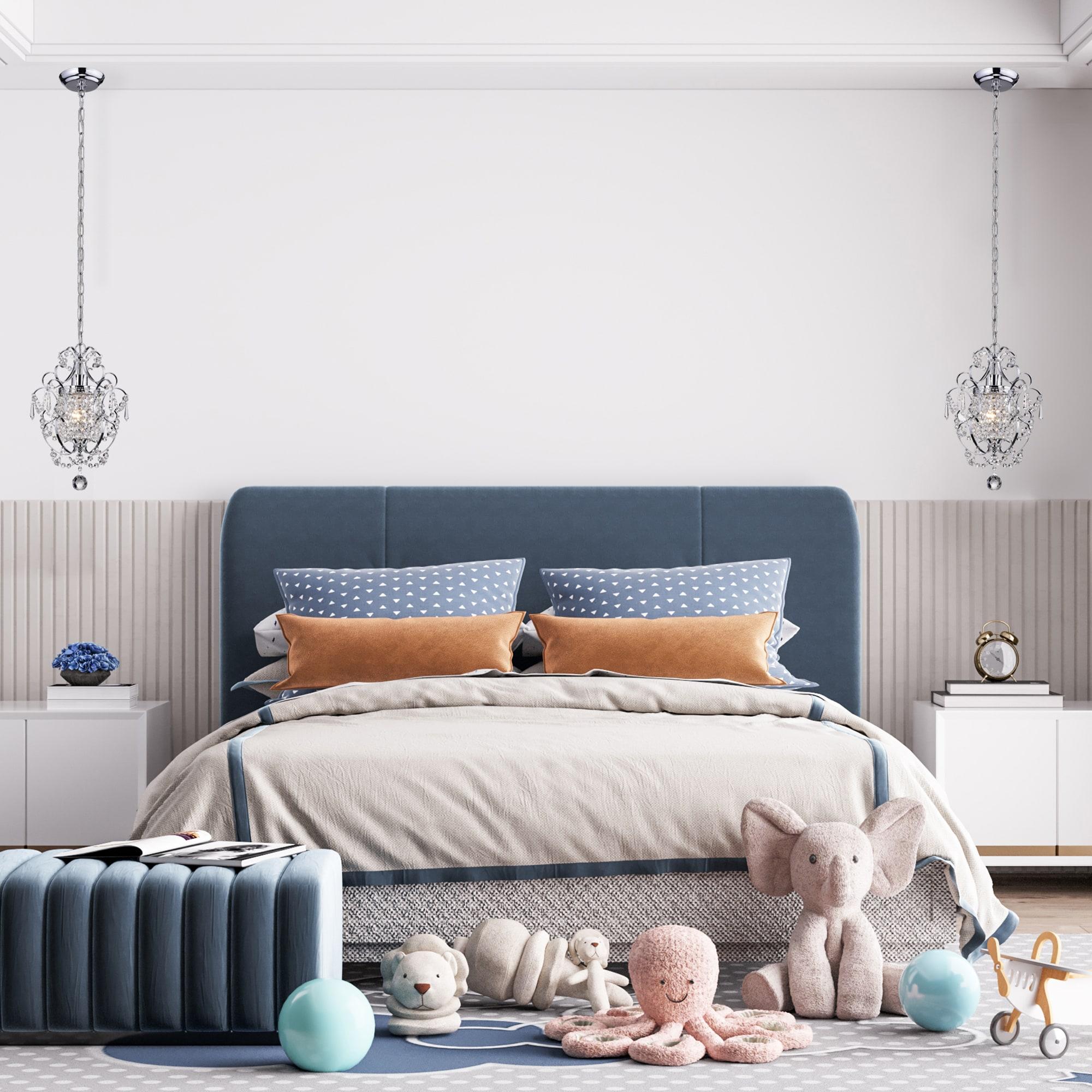 Edvivi Lighting Chrome Finish 1-Light Glam Mini Pendant with Crystal