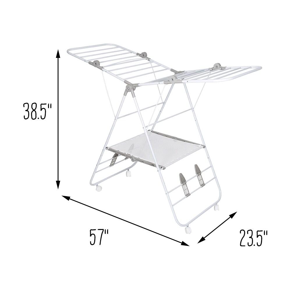 Honey-Can-Do Folding Gullwing Drying Rack: Indoor Collapsible Steel Clothes Dryer, 50 lb Capacity, White