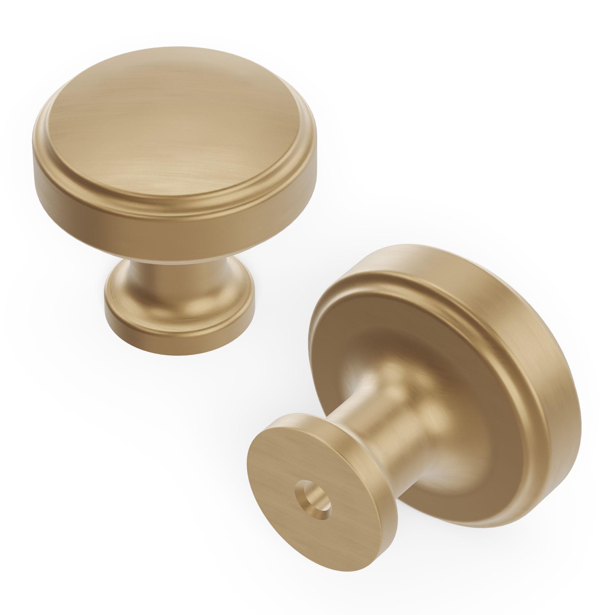 Champagne Bronze Round Cabinet Knobs 10-Pack with Mounting Hardware