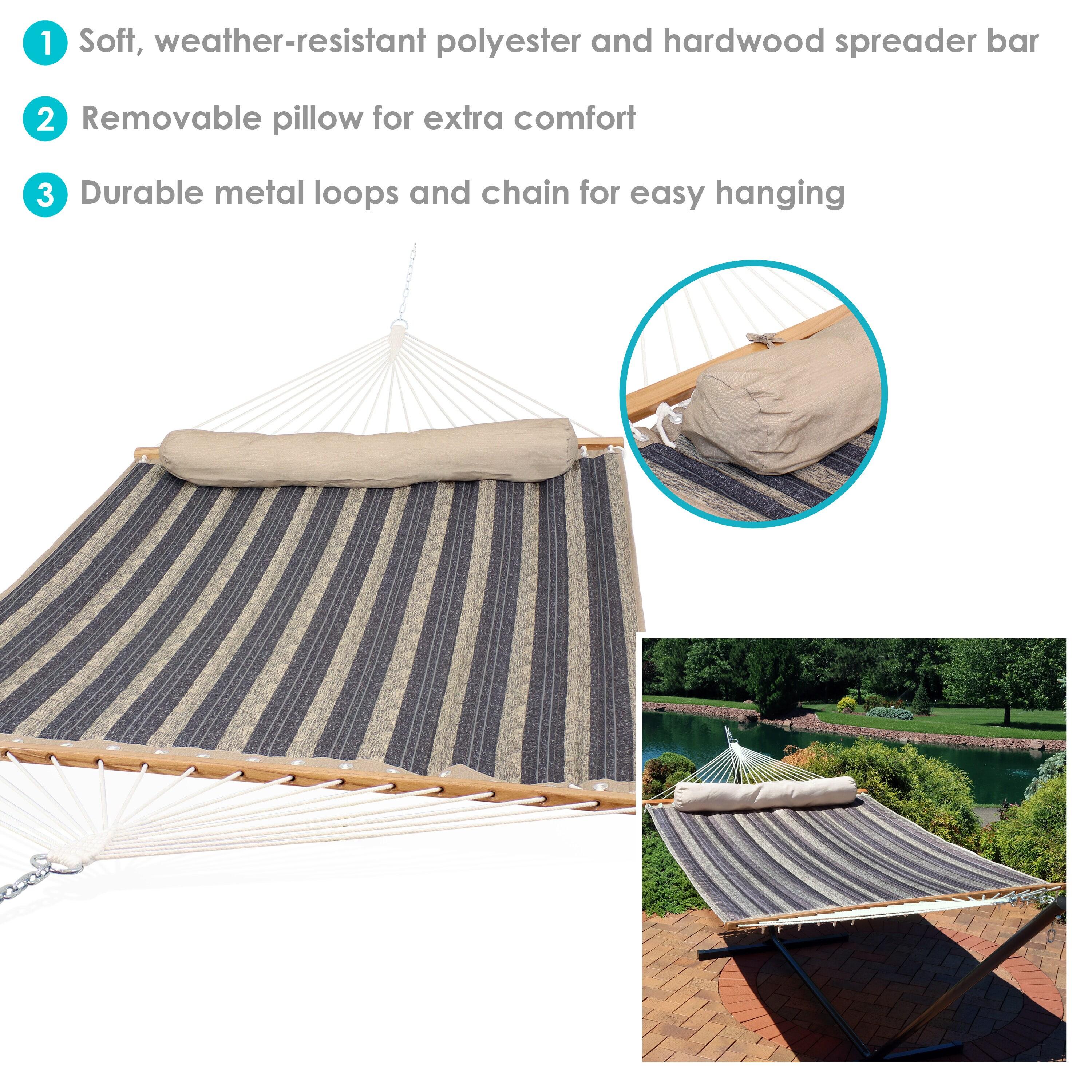 2-Person Quilted Polyester Spreader Bar Hammock