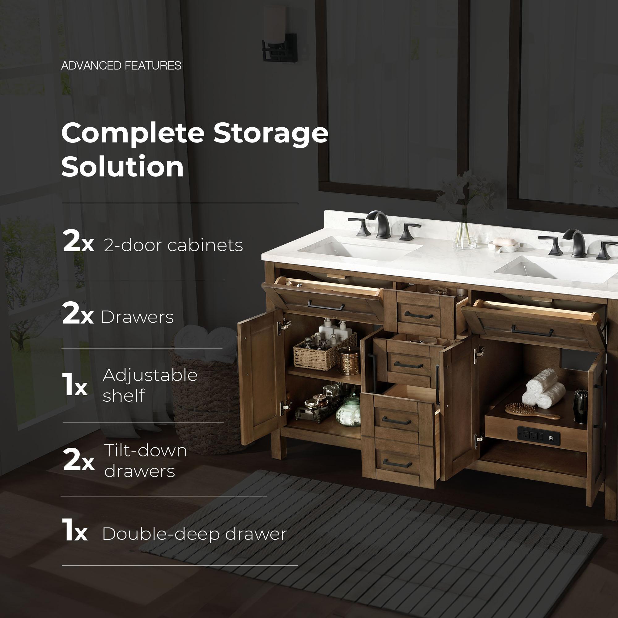 OVE Decors Tahoe 60" Double Bathroom Vanity