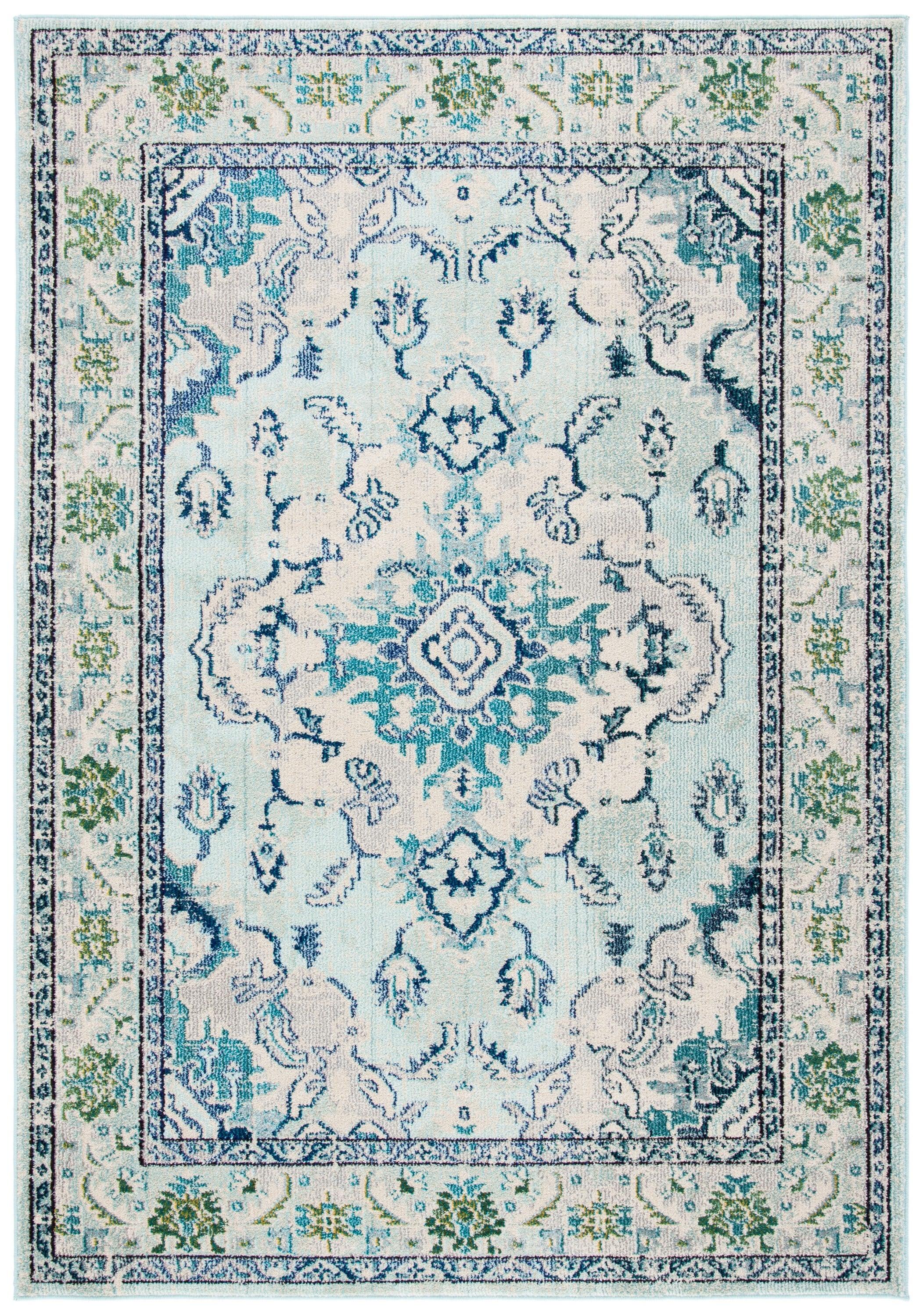 Monaco MNC243 Power Loomed Area Rug - Light Blue/Ivory - 3'x5' - Safavieh.