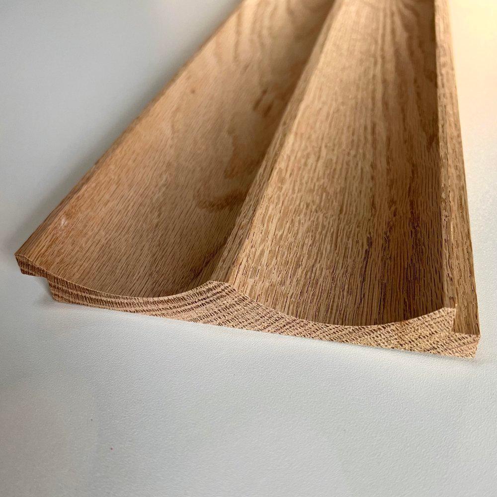 TIMELINE Fluted Solid Oak Scallop 5.625 x 72” Real Wood Slat Wall Paneling - 4 brds