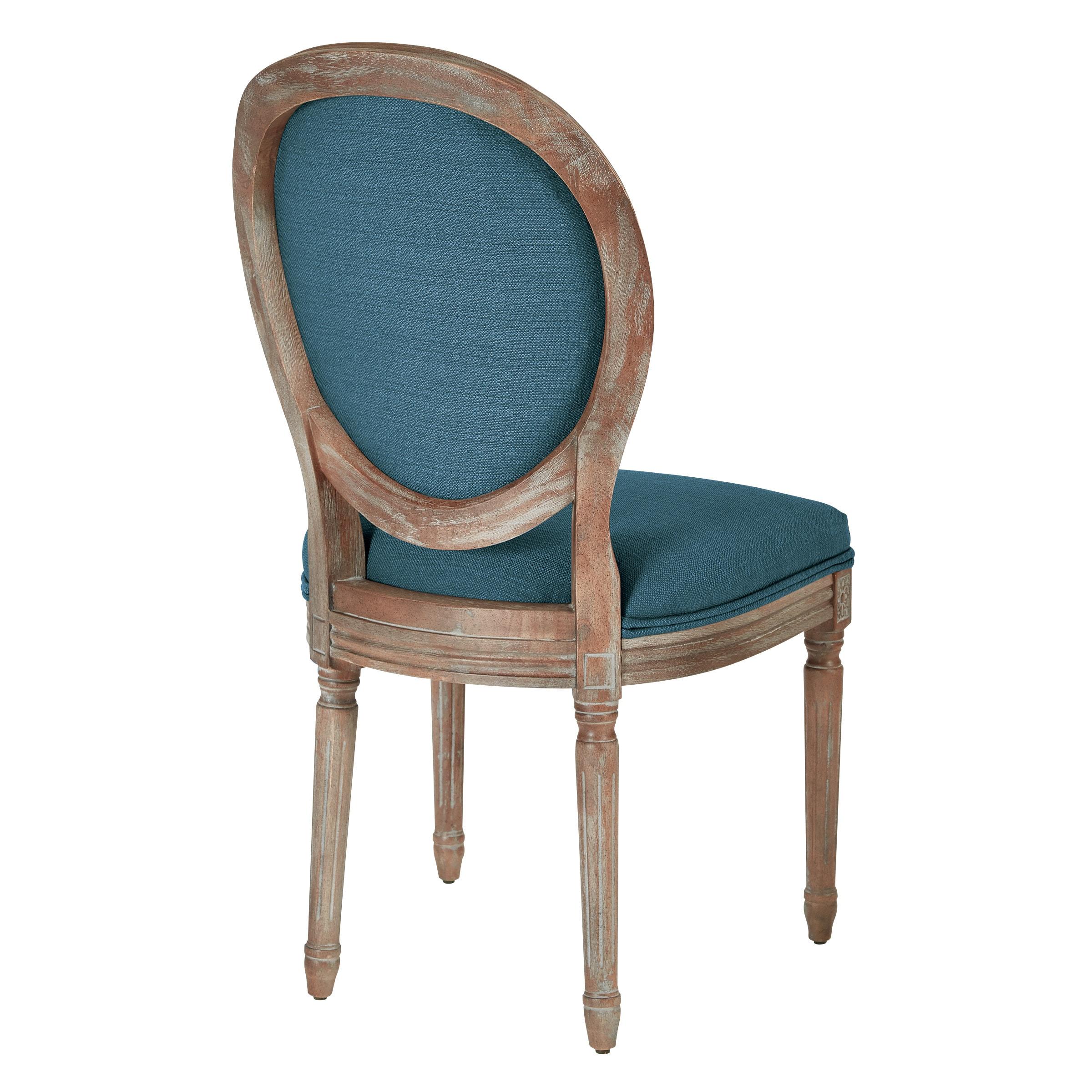 OSP Home Furnishings Lillian Oval Back Chair in Klein Azure Brushed Frame K/D