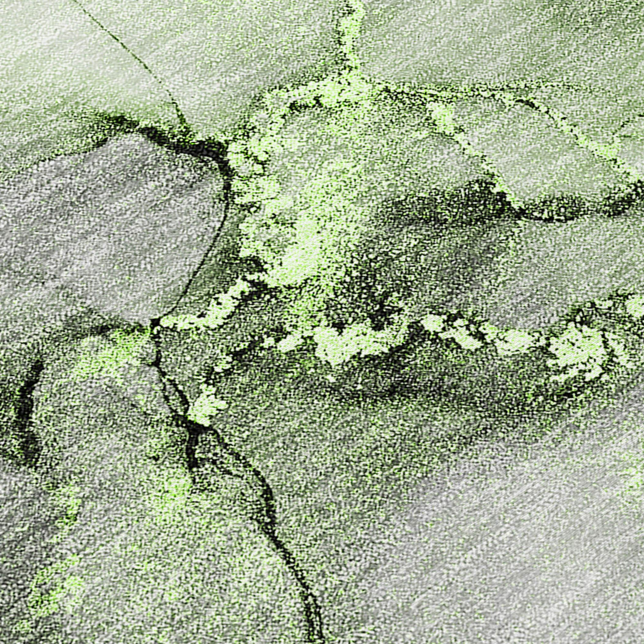 Green and Gray Watercolor Synthetic Washable Area Rug