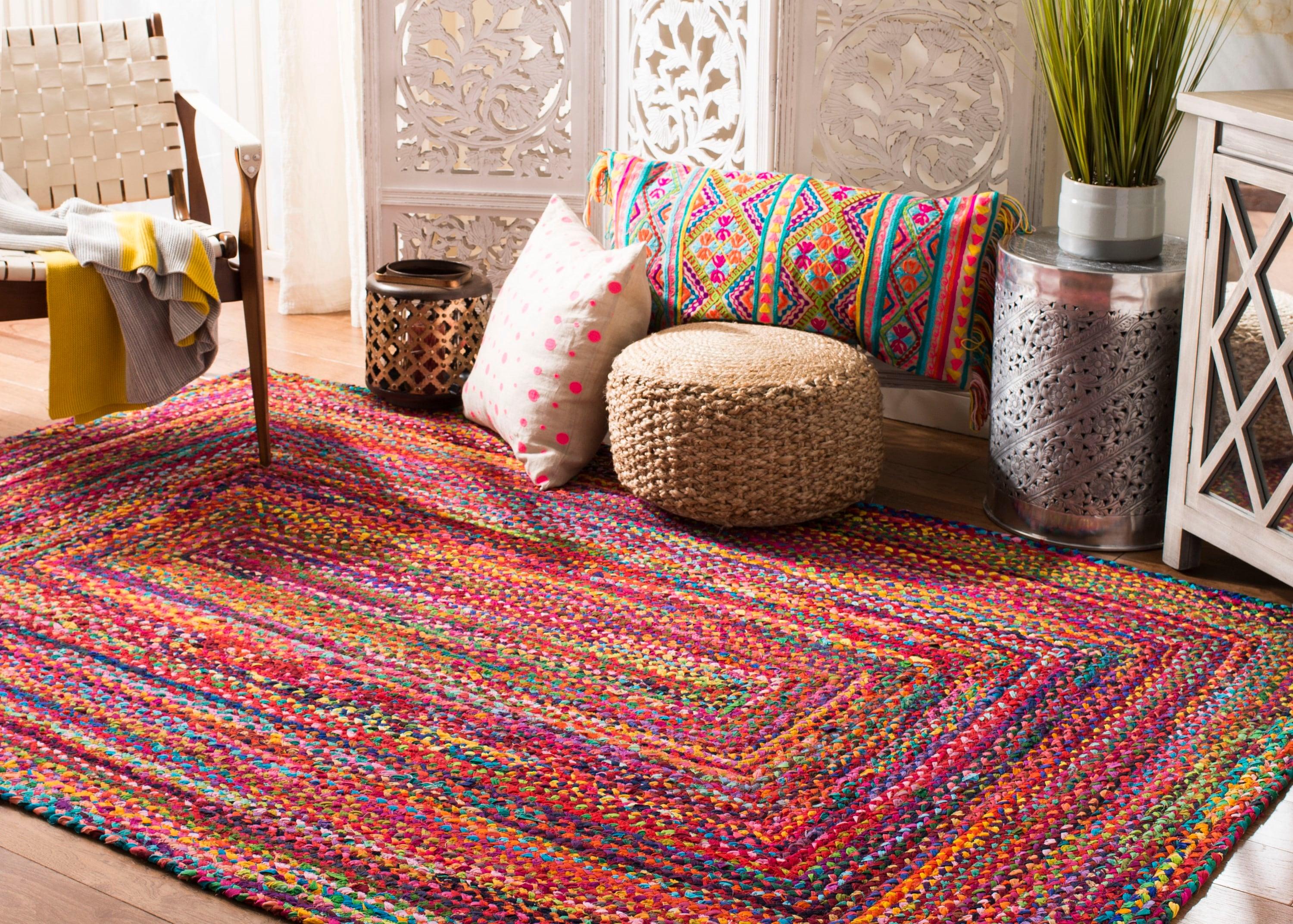 Braided BRD210 Hand Woven Runner Rug - Red/Multi - 2'3"x12' - Safavieh.
