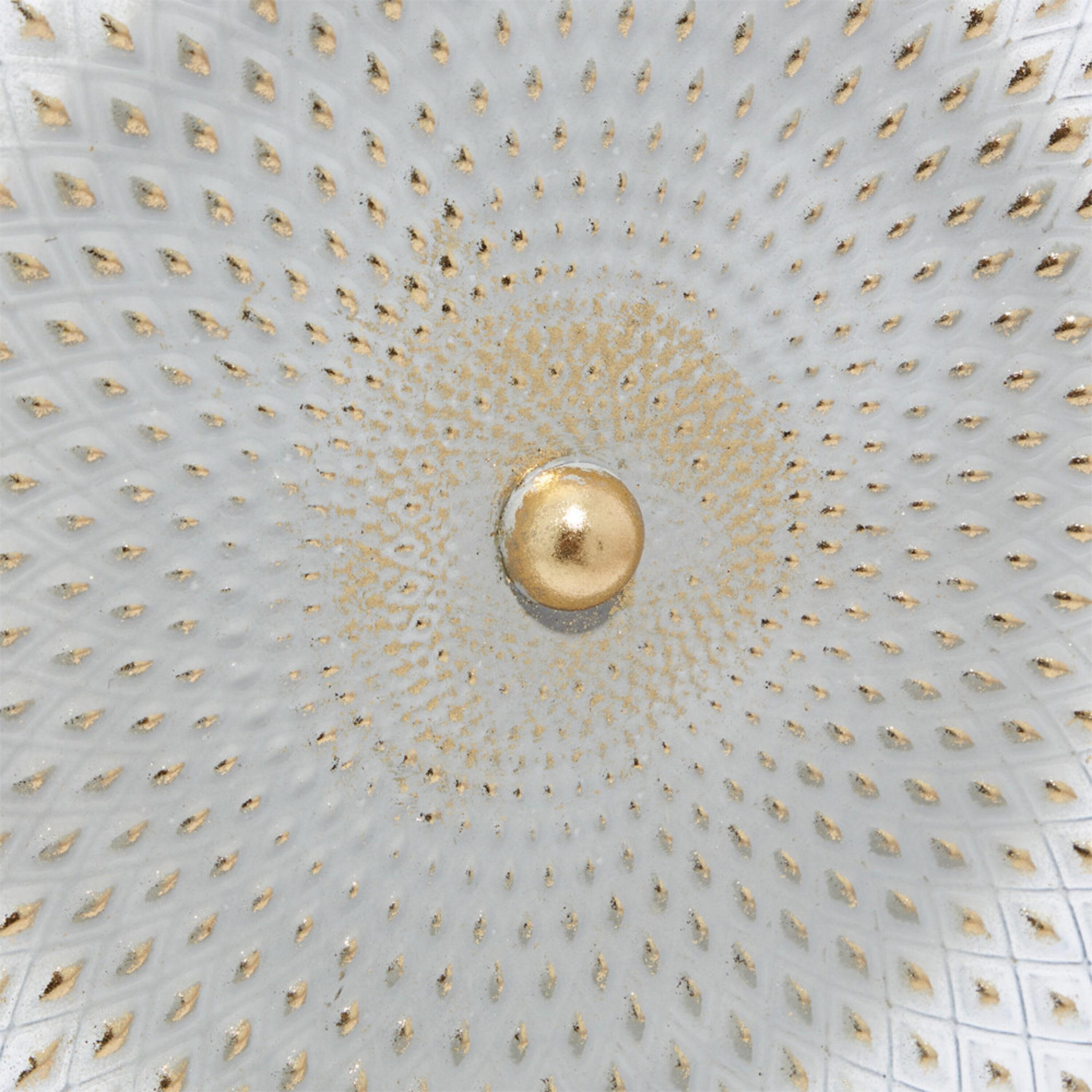 Dakota Fields Diahna Metal Geometric Decorative Gray Sculpture with Black Base