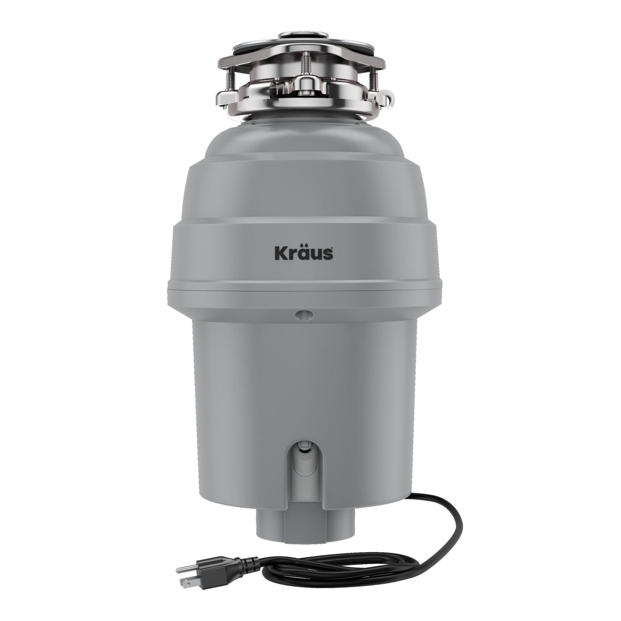 KRAUS Wasteguard High-Speed 3/4 HP Continuous Feed Ultra-Quiet Motor Garbage Disposal With Power Cord And Flange Included And Universal Mount, KWD210-75MGR