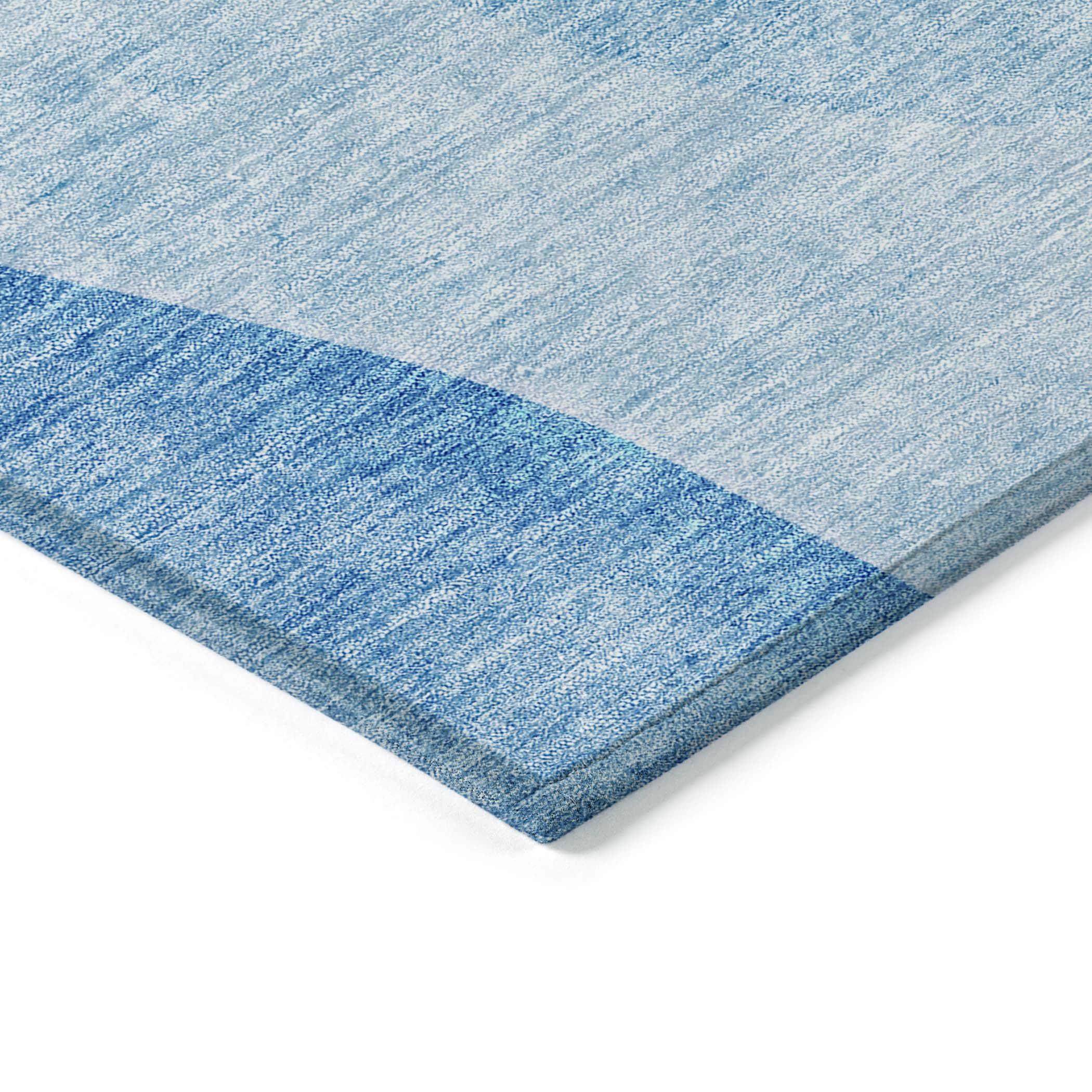 Blue Rectangular Synthetic Washable Indoor/Outdoor Area Rug 9' x 12'