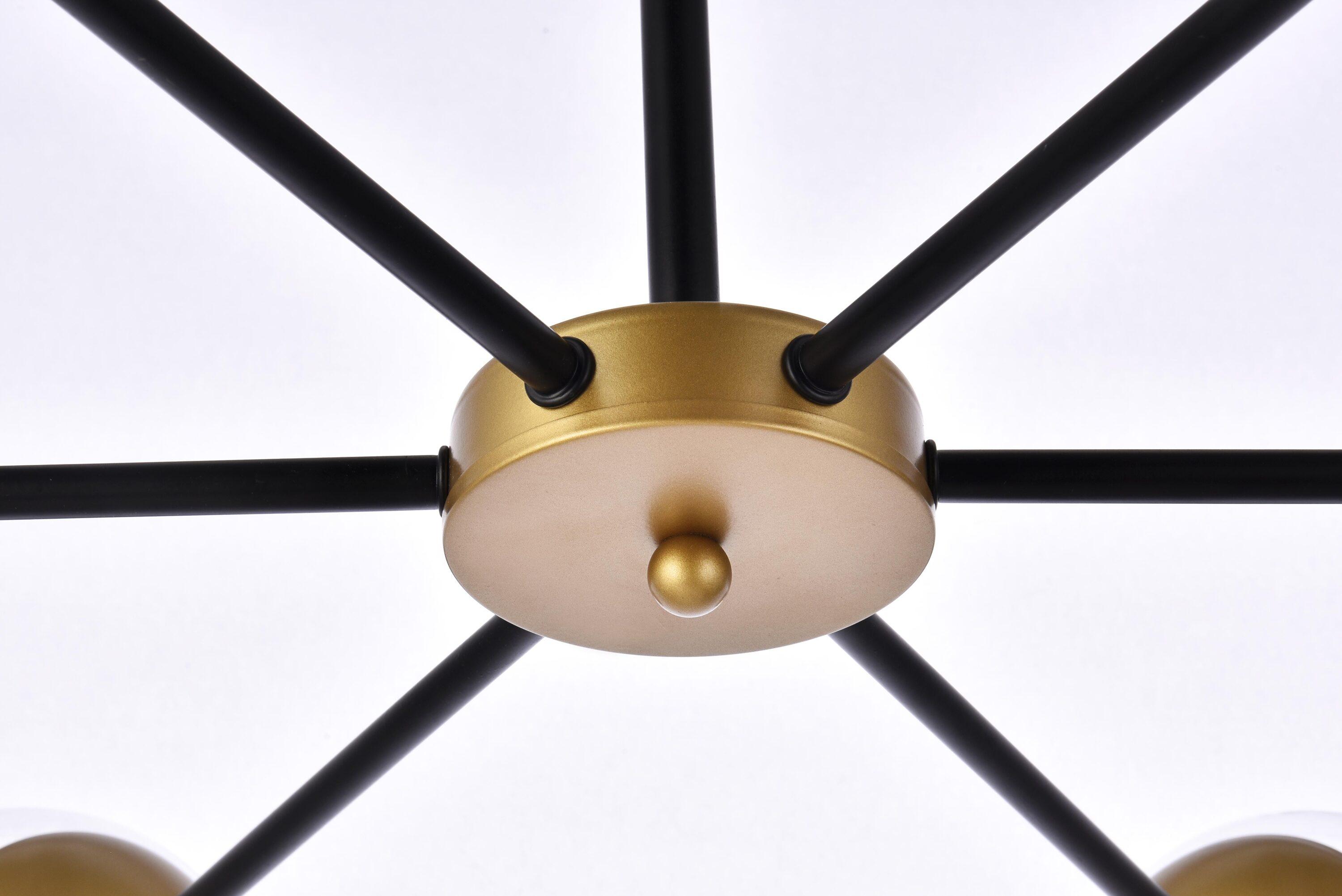 Elegant Lighting Briggs 36 inch pendant in black and brass with clear shade