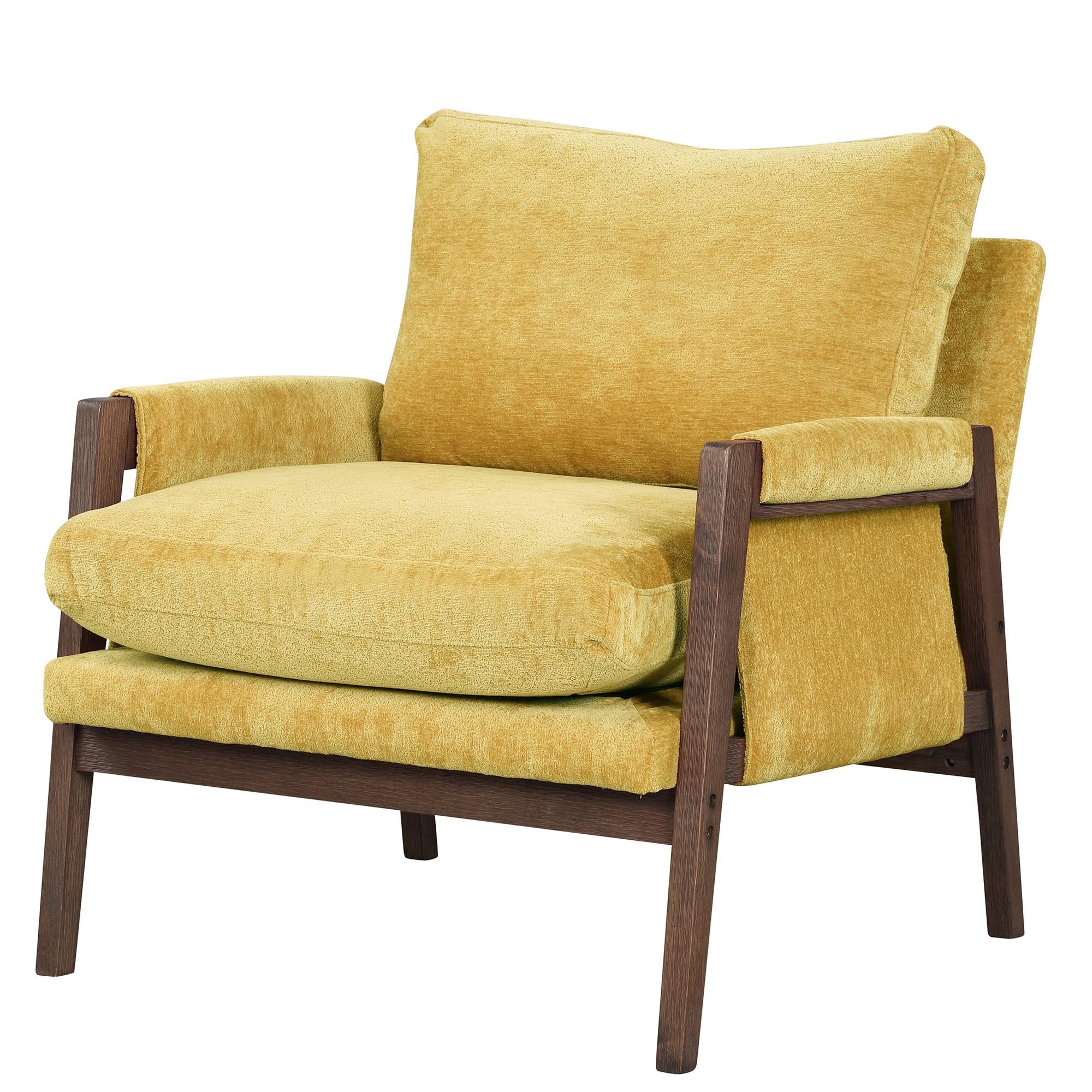 Roundhill Furniture Kelly Mid-Century Modern Velvet Accent Armchair