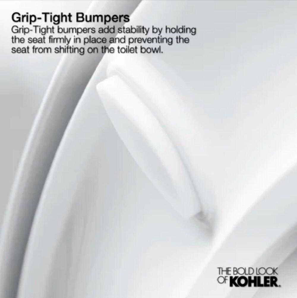 Kohler Cachet Round-Front Toilet Seat with Quiet-Close Lid and Seat and Grip-Tight Bumpers K-4639-RL-0