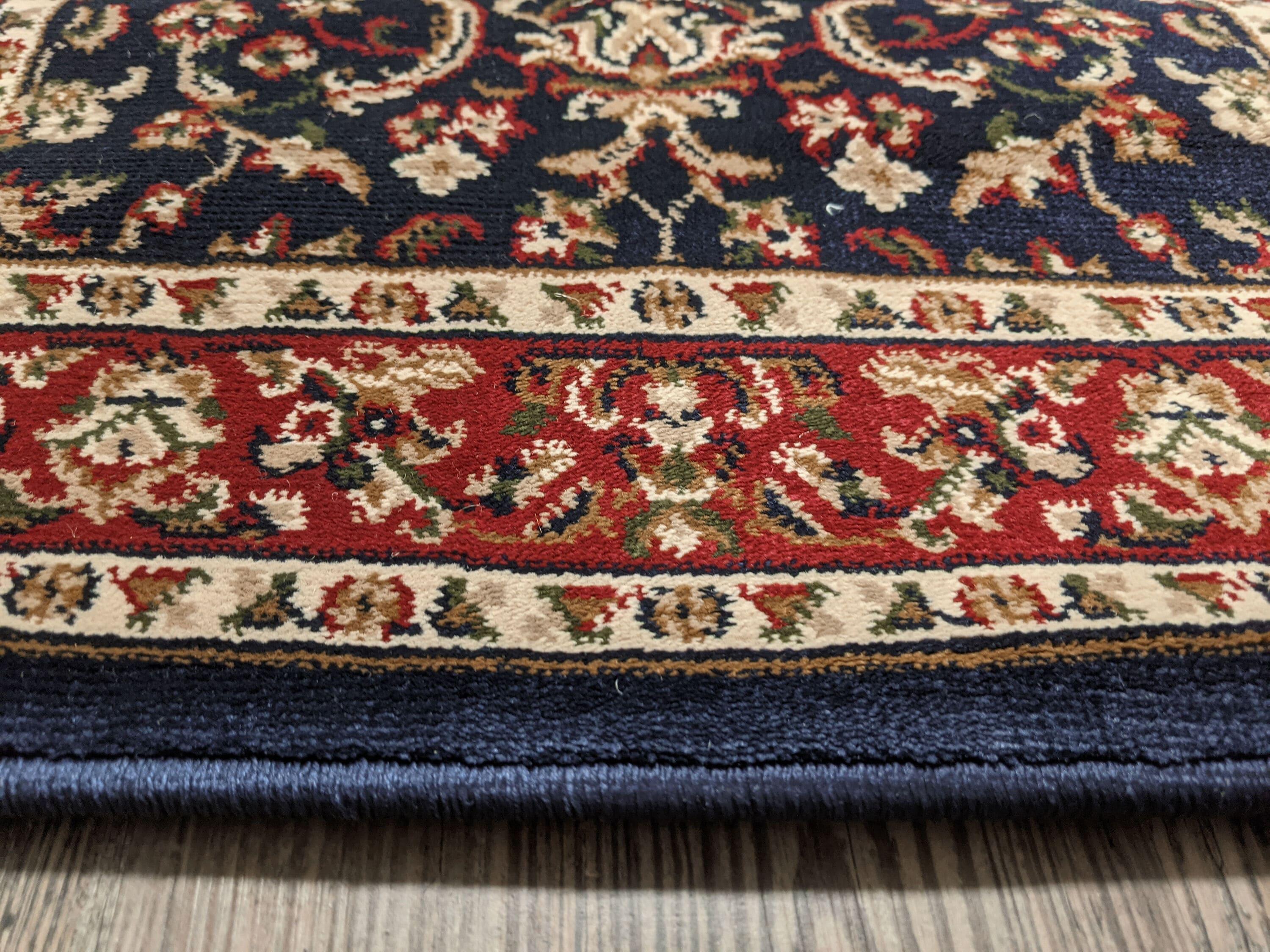 Radici Usa Noble Area Rug 1318 Traditional Navy Bordered Medallion 5' 3" x 5' 3" Round
