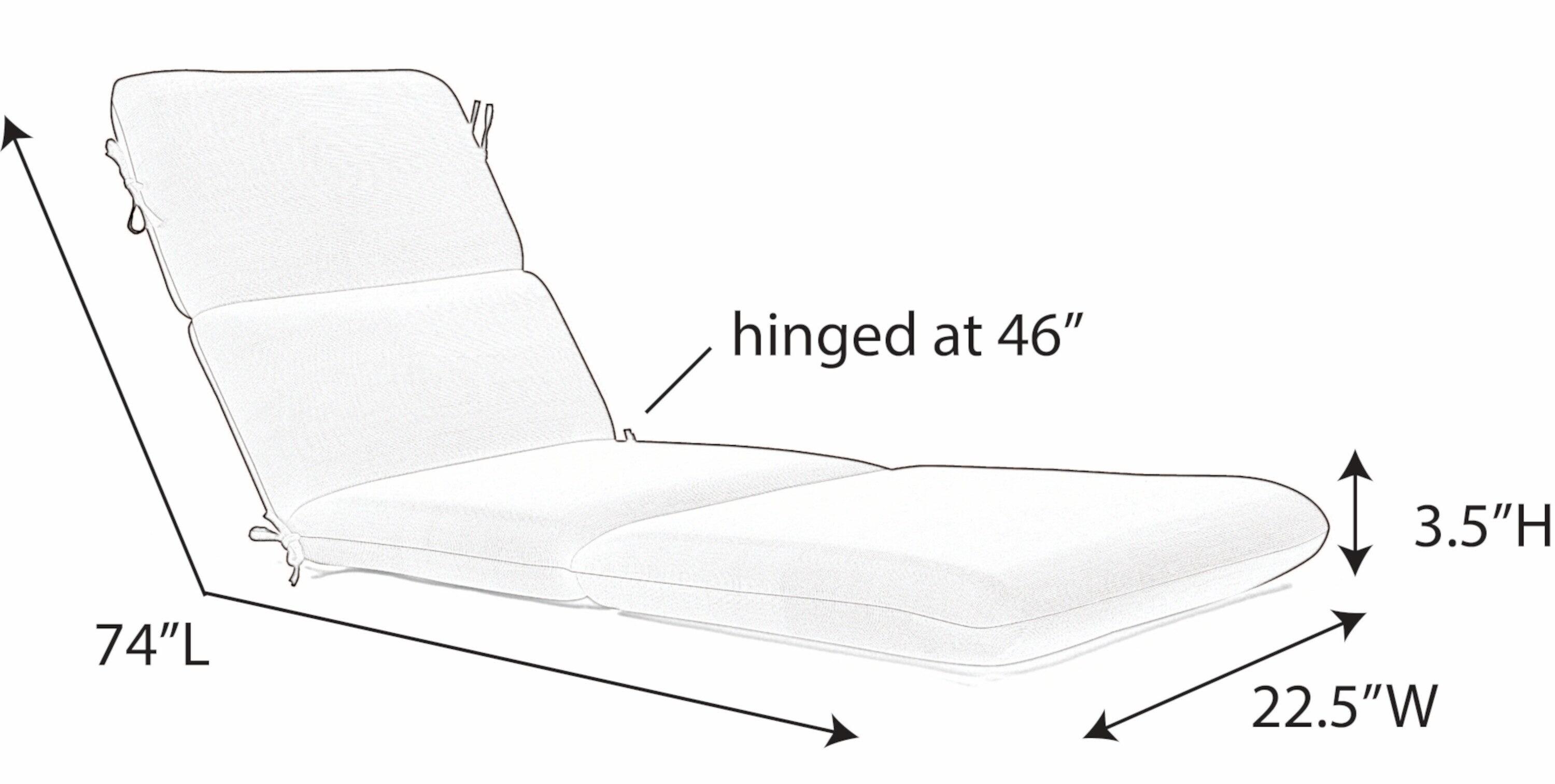 Casual Cushion Stripe Sunbrella® Fabric 1-Piece Outdoor Chaise Cushion, 22.5"W x 74"L, Milano Char