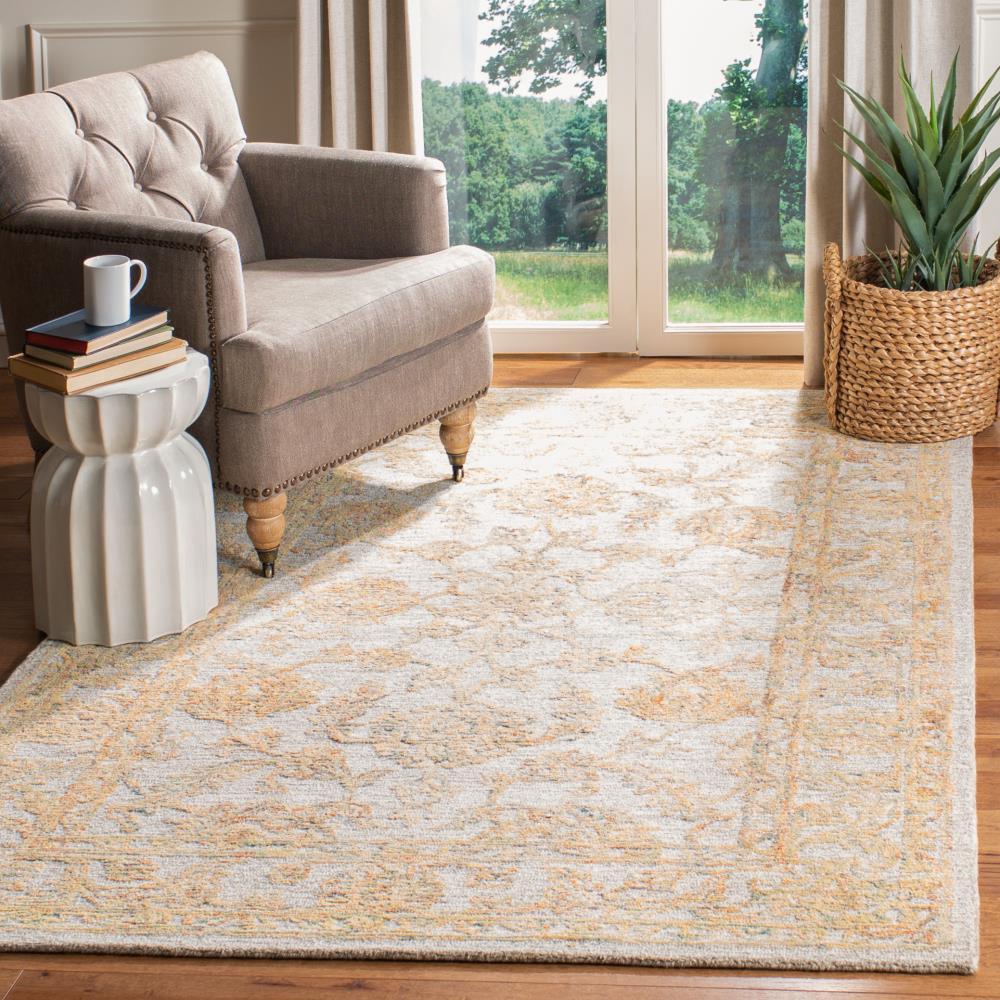 Abstract ABT477 Hand Tufted Area Rug - Beige/Gold - 5' X 8' - Safavieh.