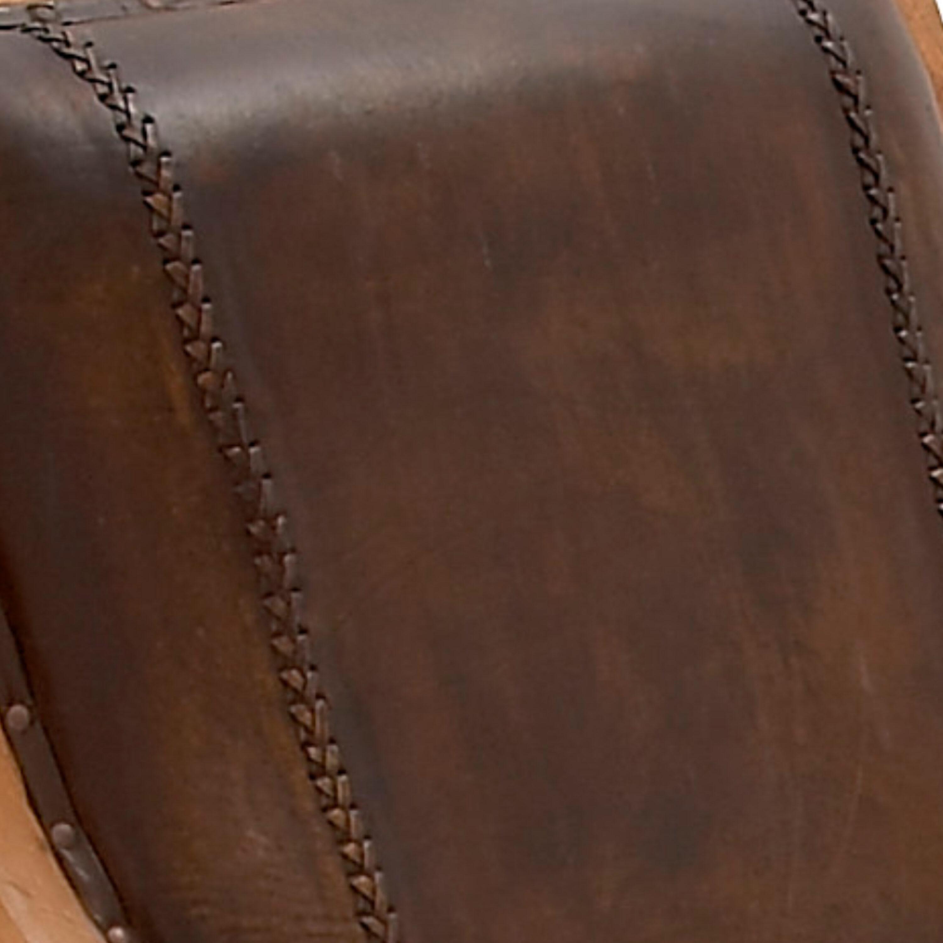 Traditional Leather Accent Chair Dark Brown - Olivia & May: Sturdy, Sophisticated, No Assembly Required