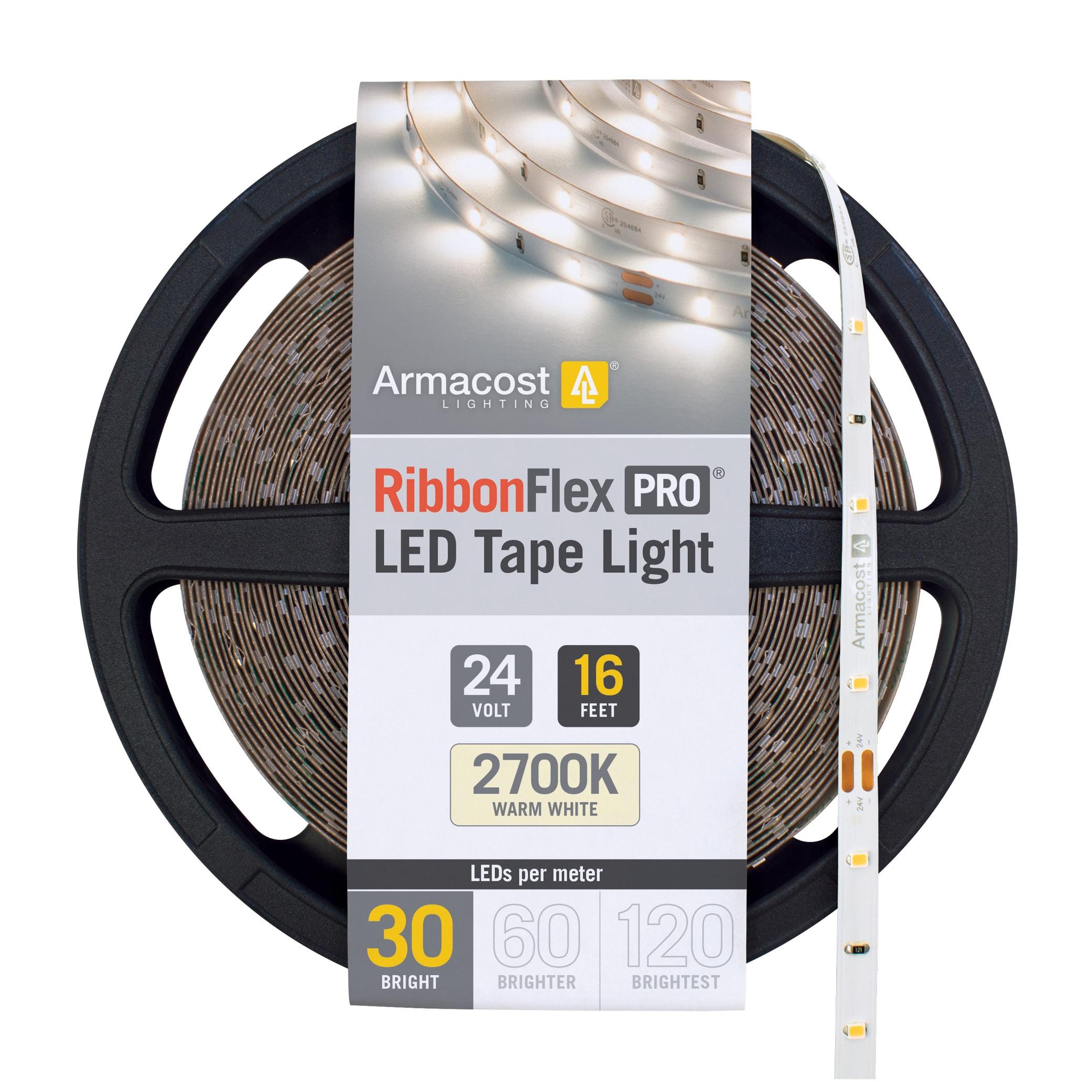 Armacost Lighting RibbonFlex Pro, 24V, 2700K, 30LEDs/M, IP20, 5M Under Cabinet Strip Light 134230