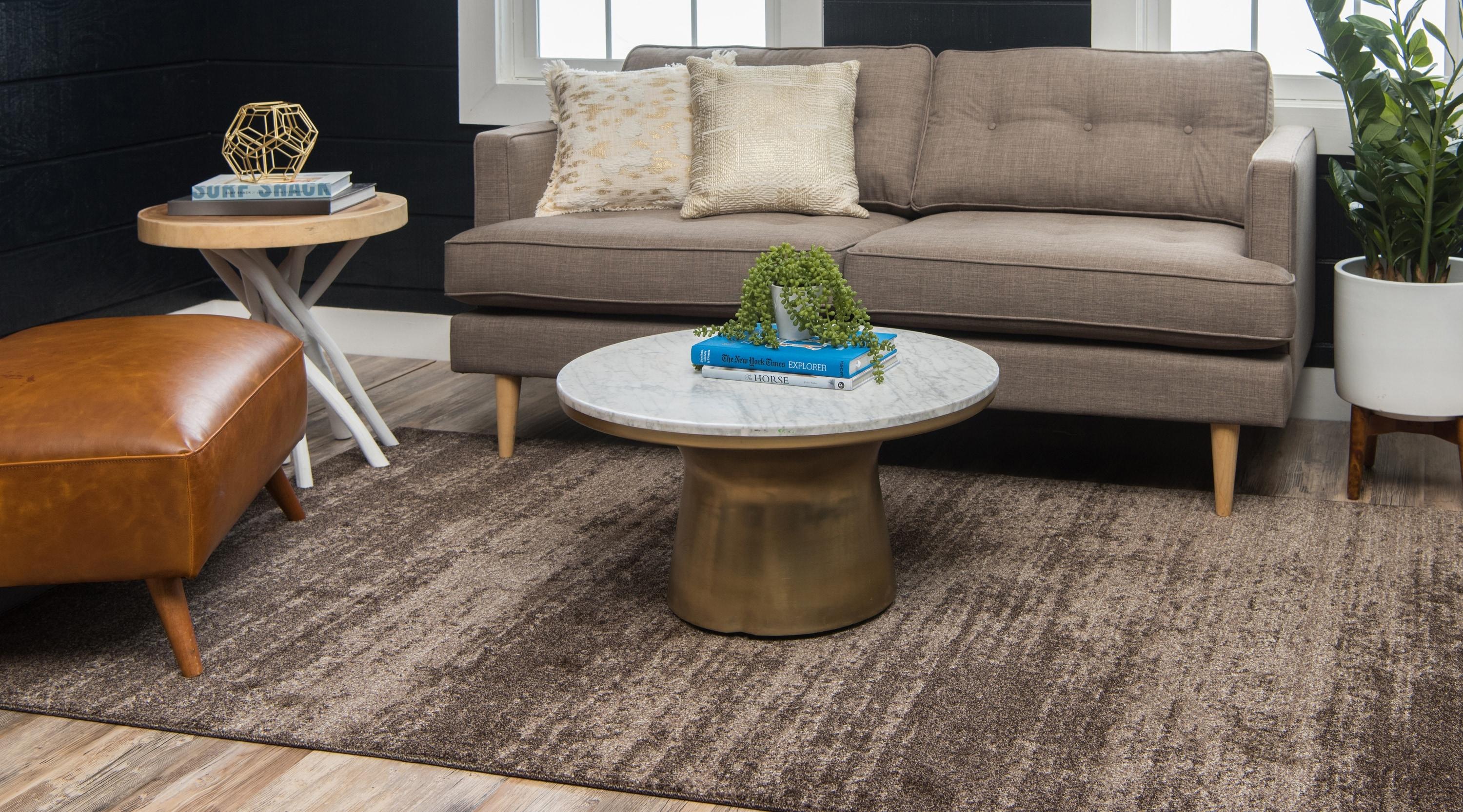 Unique Loom Del Mar Collection Area Rug - Lucille (5' 3" x 8' Rectangle Brown/Ivory)