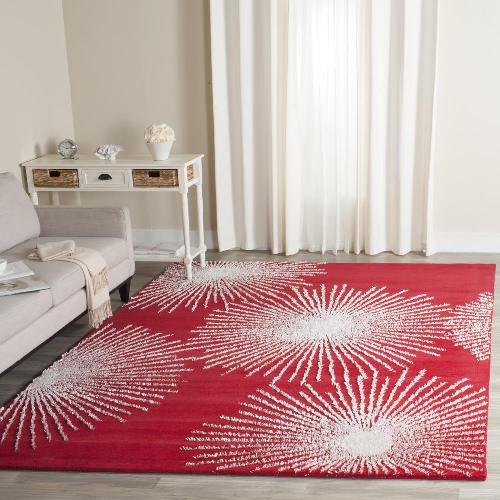 Soho SOH712 Hand Tufted Indoor Area Rug - Red/Ivory - 5'x8' - Safavieh.