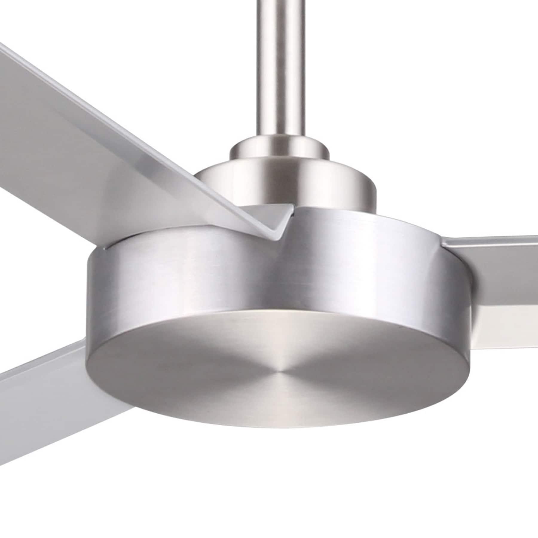 52" Minka Aire Modern 3 Blade Indoor Ceiling Fan Brushed Aluminum Silver for Living Room Kitchen Bedroom Family Dining House Home