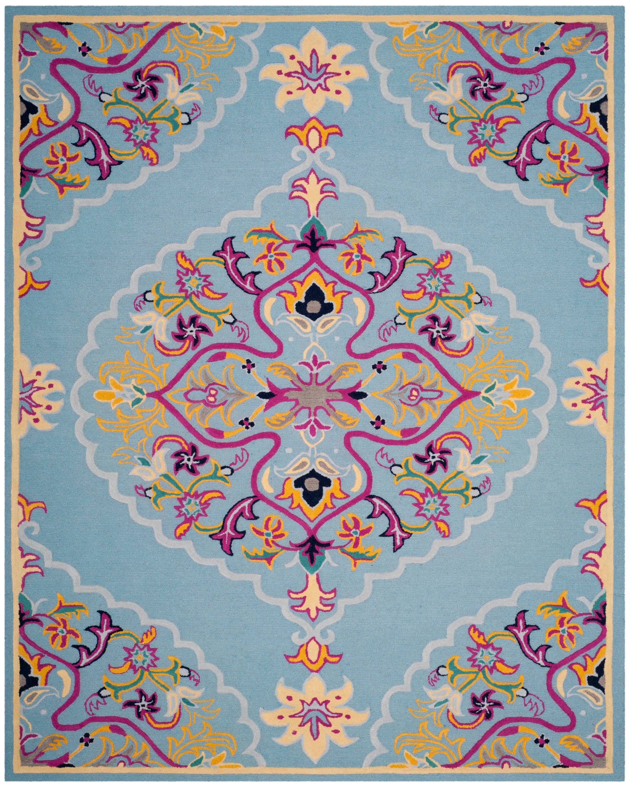Bellagio BLG605 Hand Tufted Indoor Area Rug - Light Blue/Multi - 8'9"x12' - Safavieh