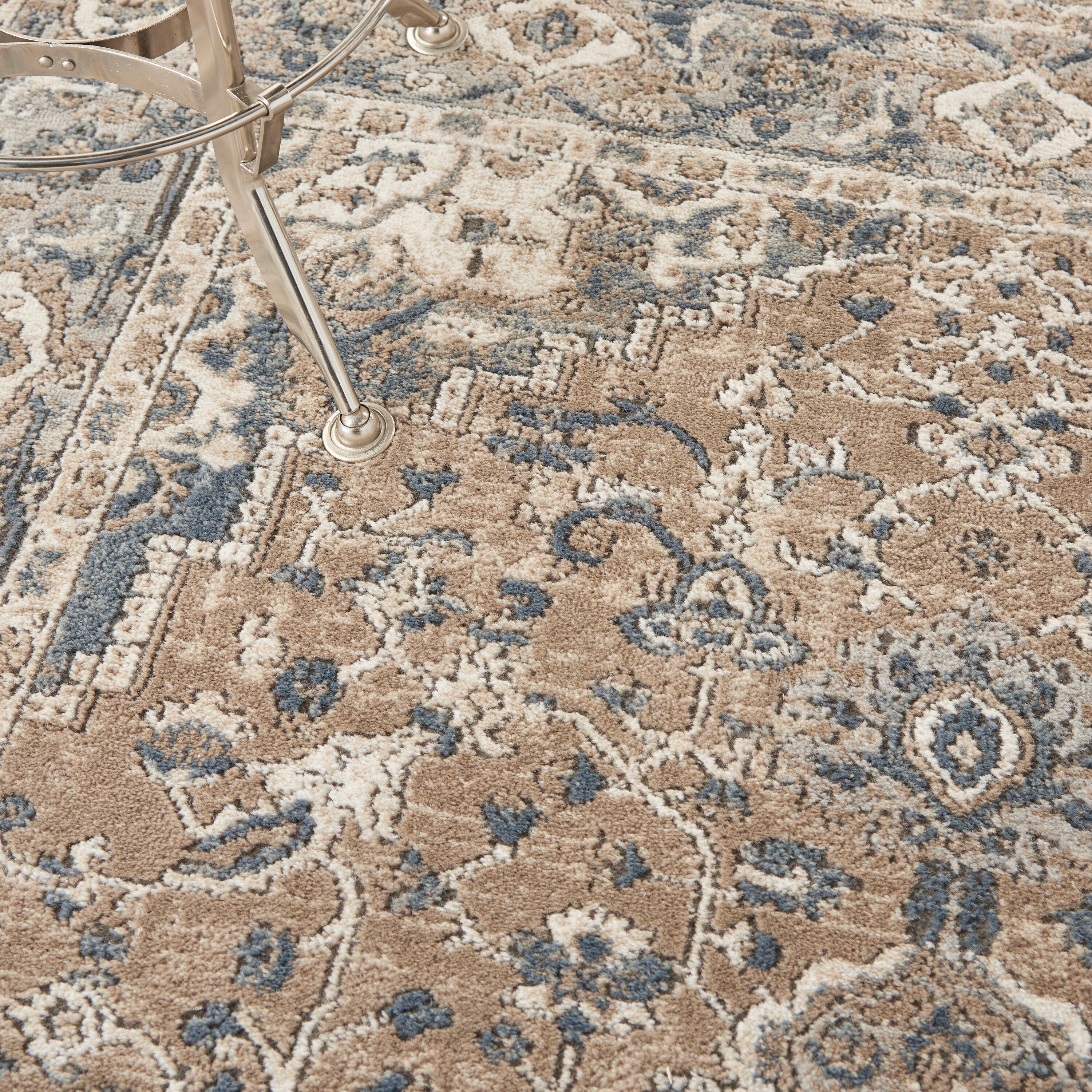 Nourison Concerto Center Medallion Indoor Rug Beige Grey 6' x 9'