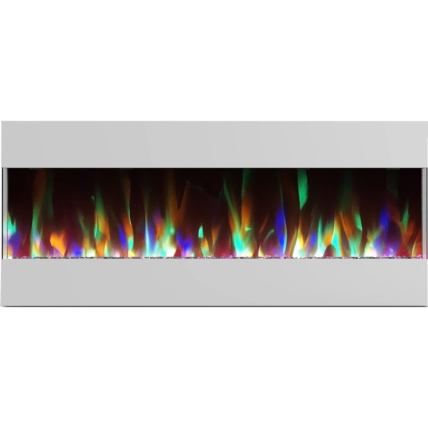 Cambridge Cambridge Recessed Wall Mounted Electric Fireplace with Crystal Rock Display