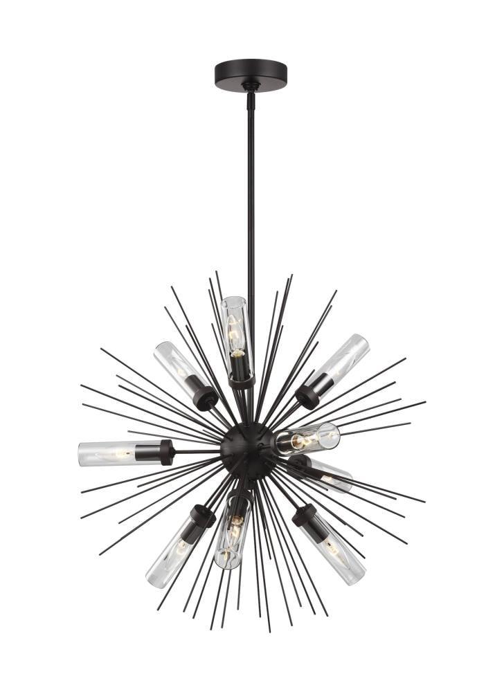Oil Rubbed Bronze Sputnik Outdoor Chandelier with Clear Glass Shades